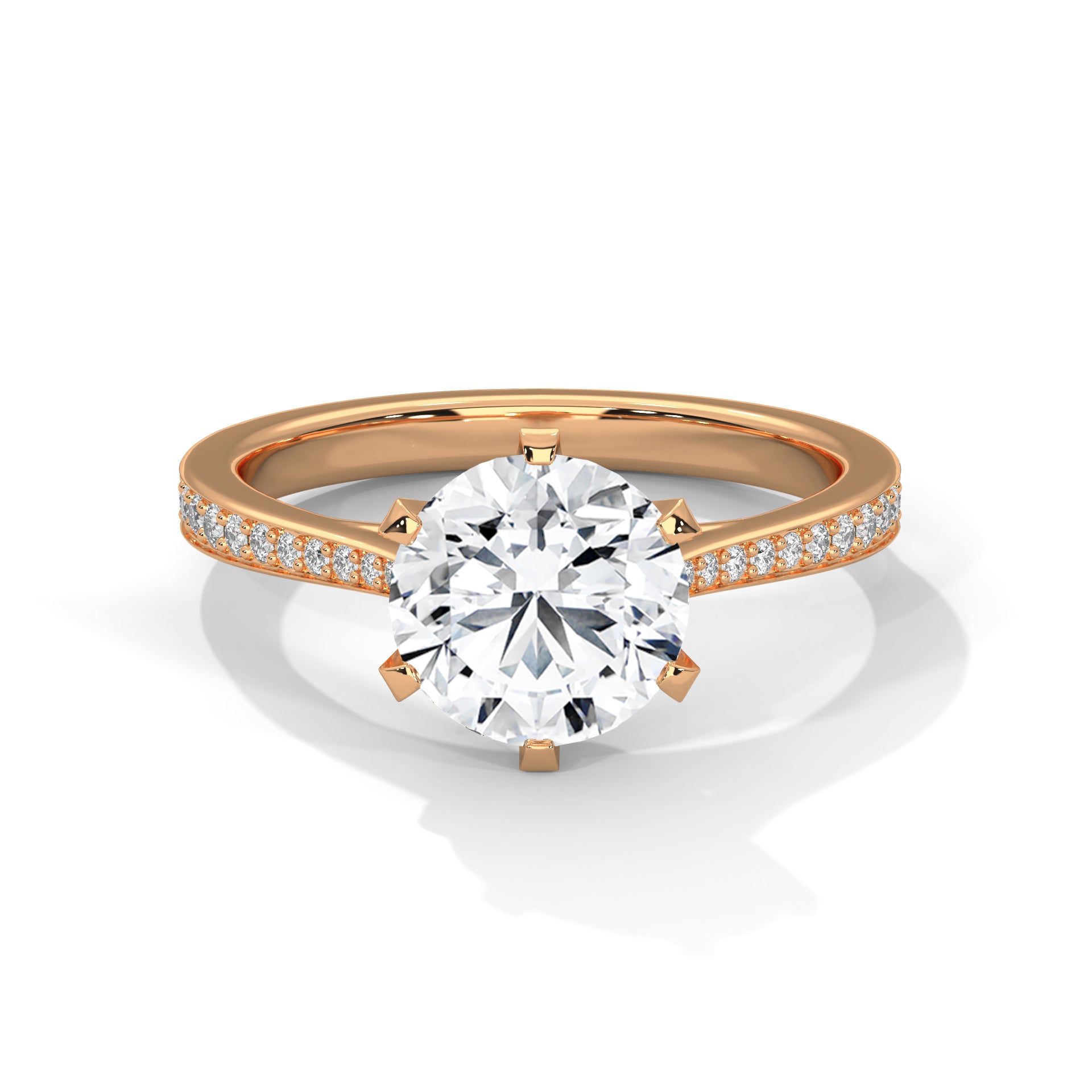 2.00 carat Labgrown Diamond Round shape with halo Engagement ring