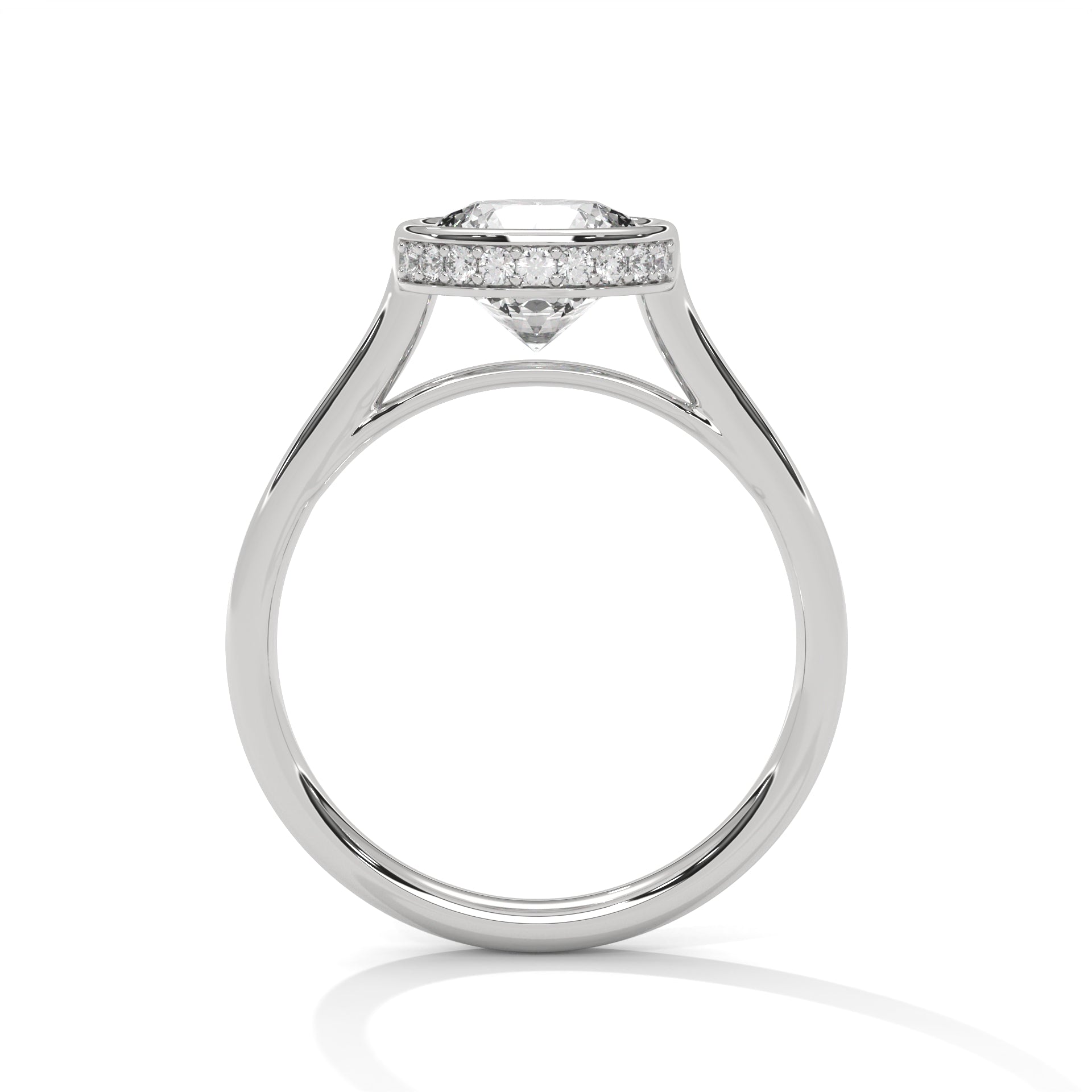 2 Carat Bezel Setting Lab Diamond Solitaire Engagement Ring