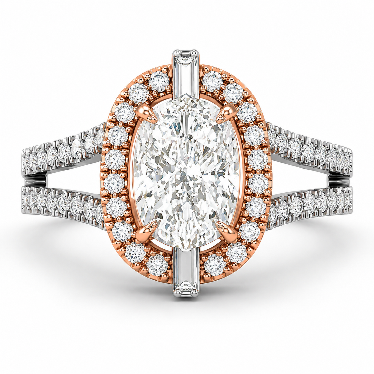 Two-Tone Radiant Cut Lab Grown Diamond Ring | Fine Jewelry
