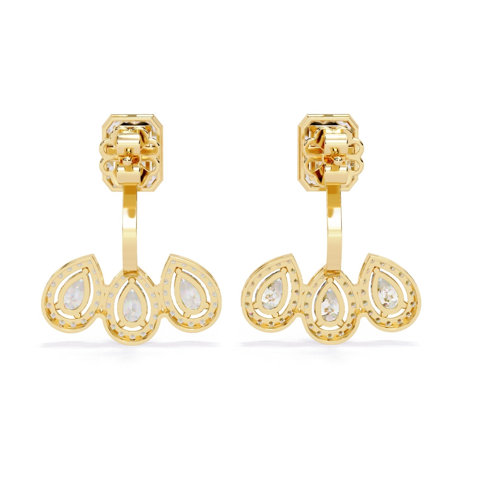 Emerald And Pear Diamond Earrings & Hoops | ATYANTA JEWELS