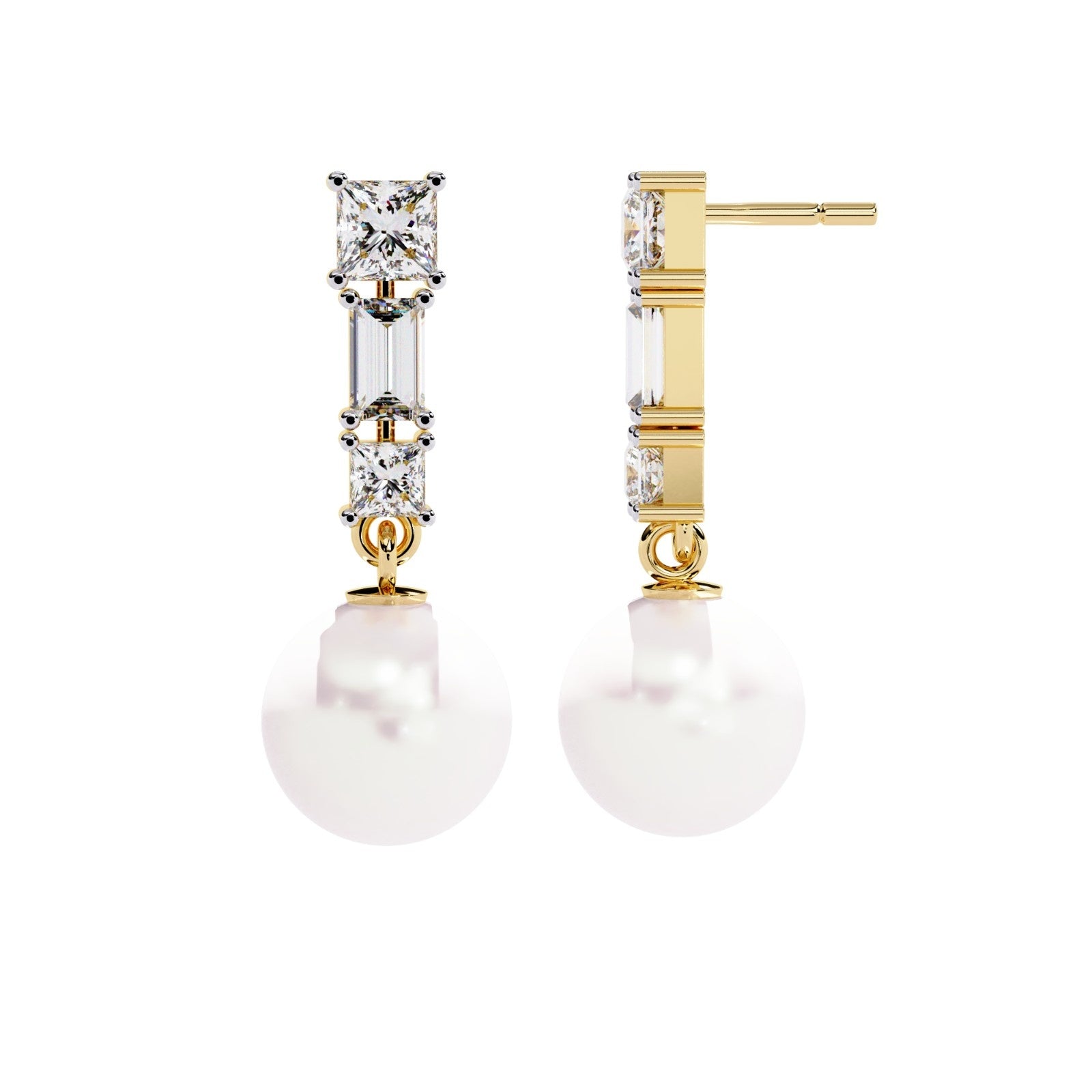 Women's Earring Aliter in Baguette Cut and Princess Cut | ATYANTA JEWELS