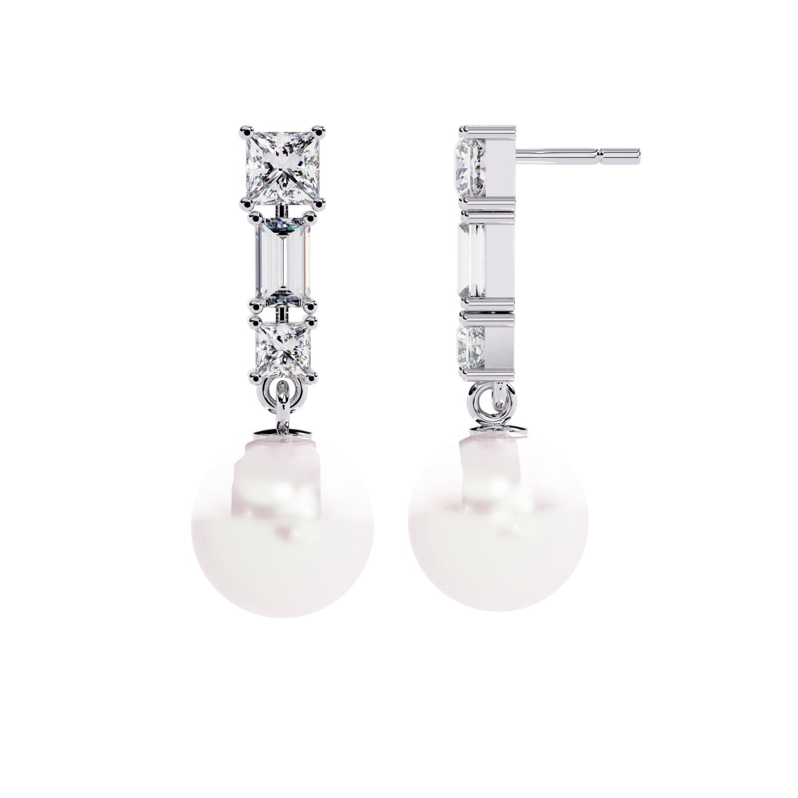 Women's Earring Aliter in Baguette Cut and Princess Cut | ATYANTA JEWELS