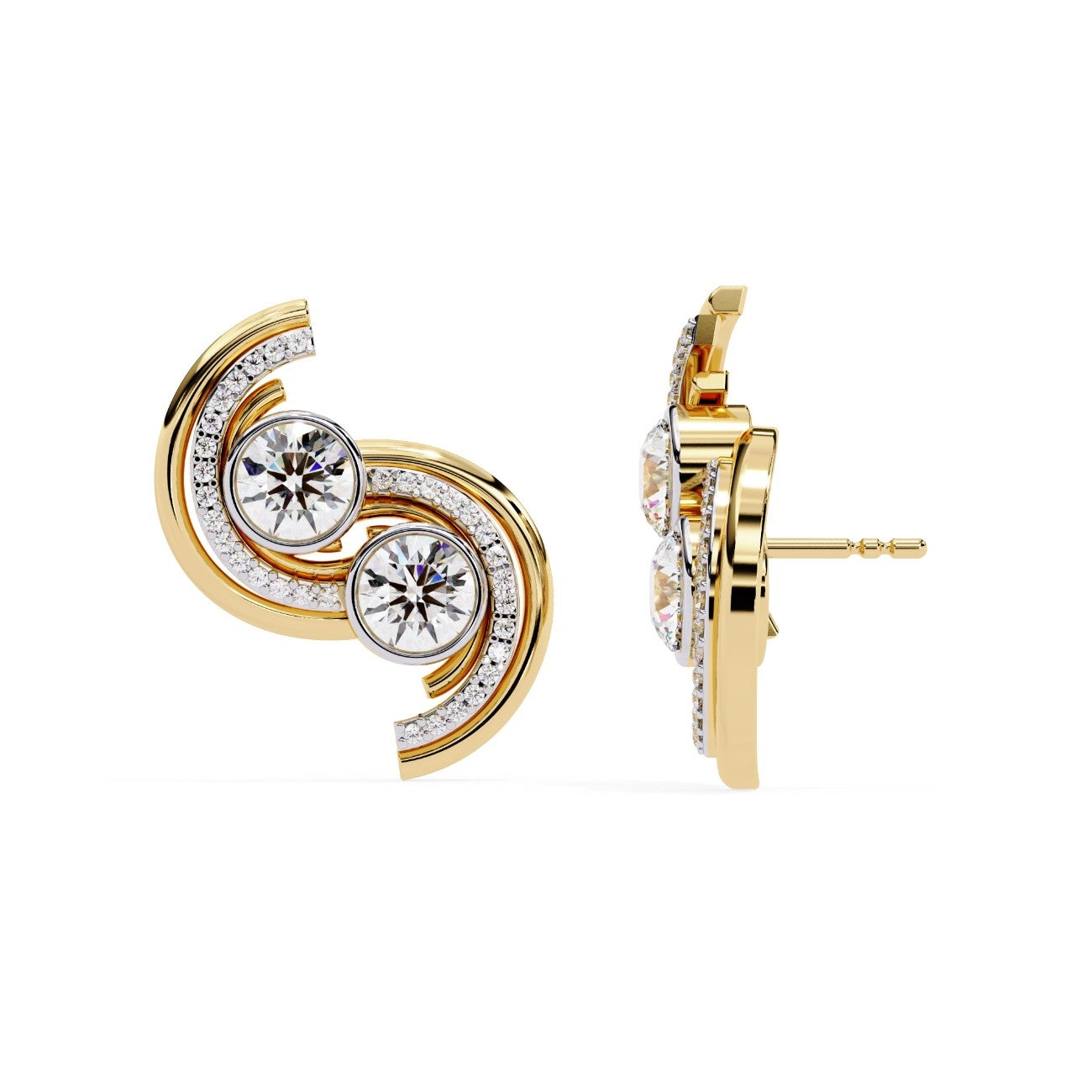 Unique Labgrown Diamond Stud Earrings | ATYANTA JEWELS