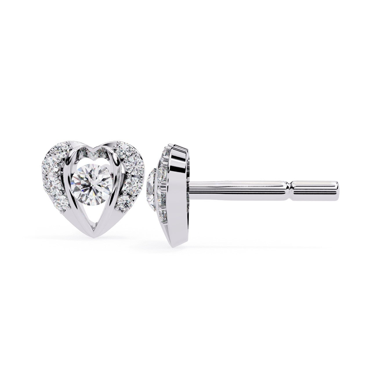 Adeline Heart Shaped Round Diamond Earrings | ATYANTA JEWELS