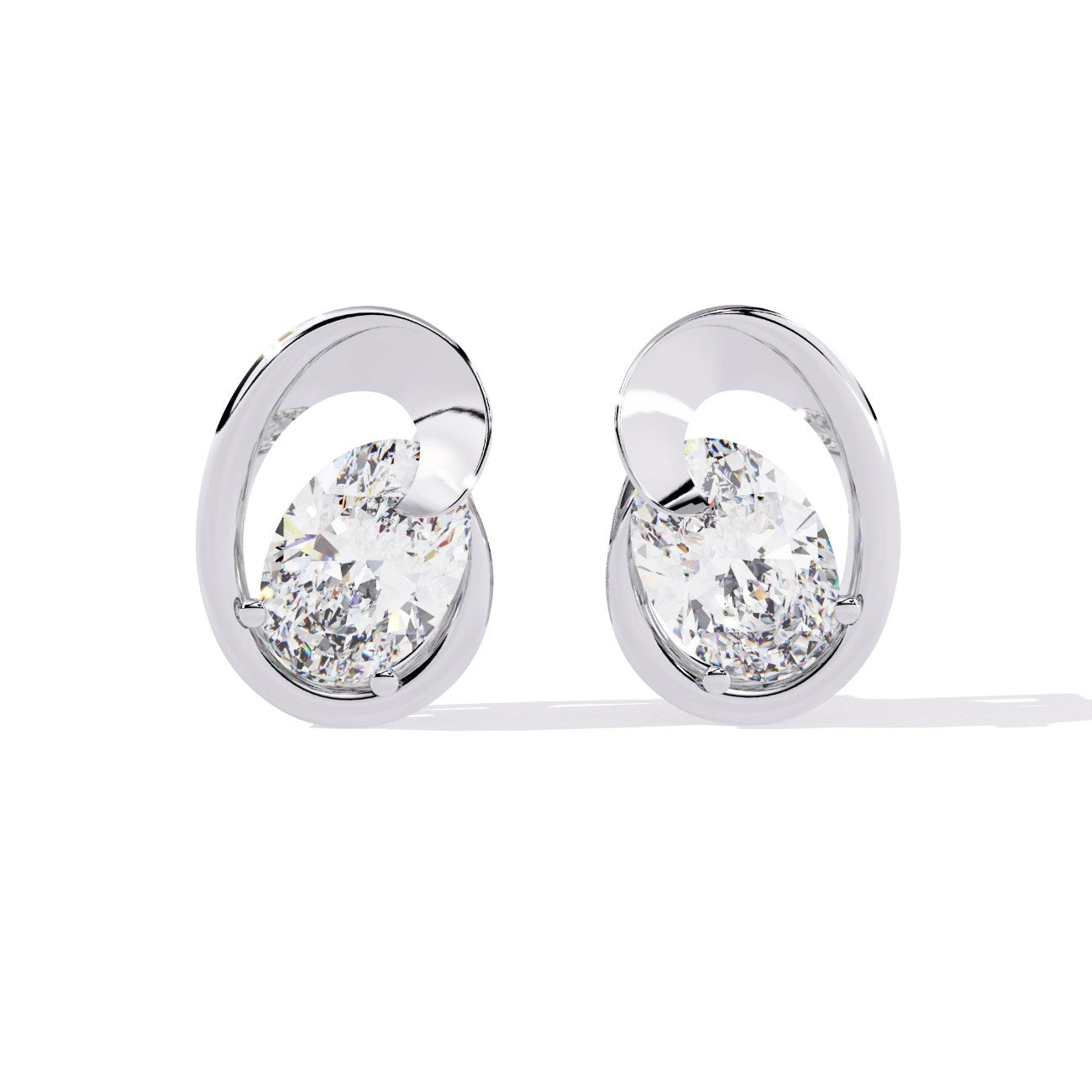 Oval Cut Diamond Earrings | ATYANTA JEWELS