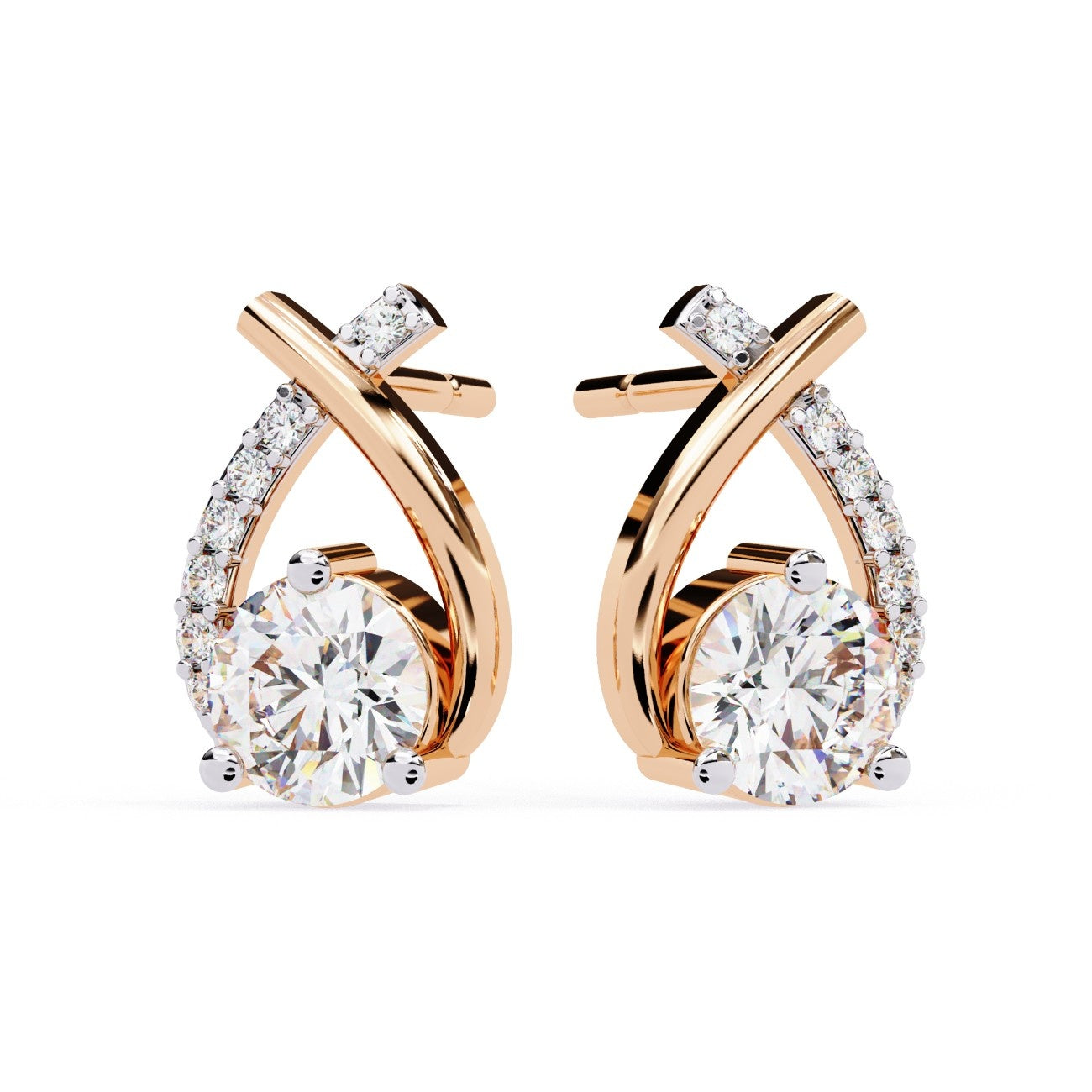 Lustrous Crescent Diamond Earrings | ATYANTA JEWELS