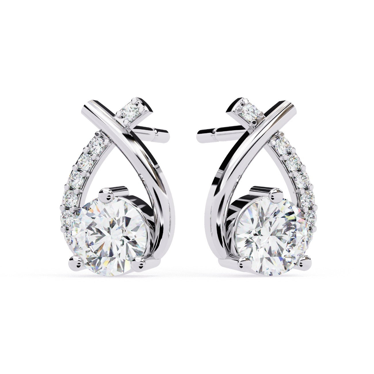 Lustrous Crescent Diamond Earrings | ATYANTA JEWELS