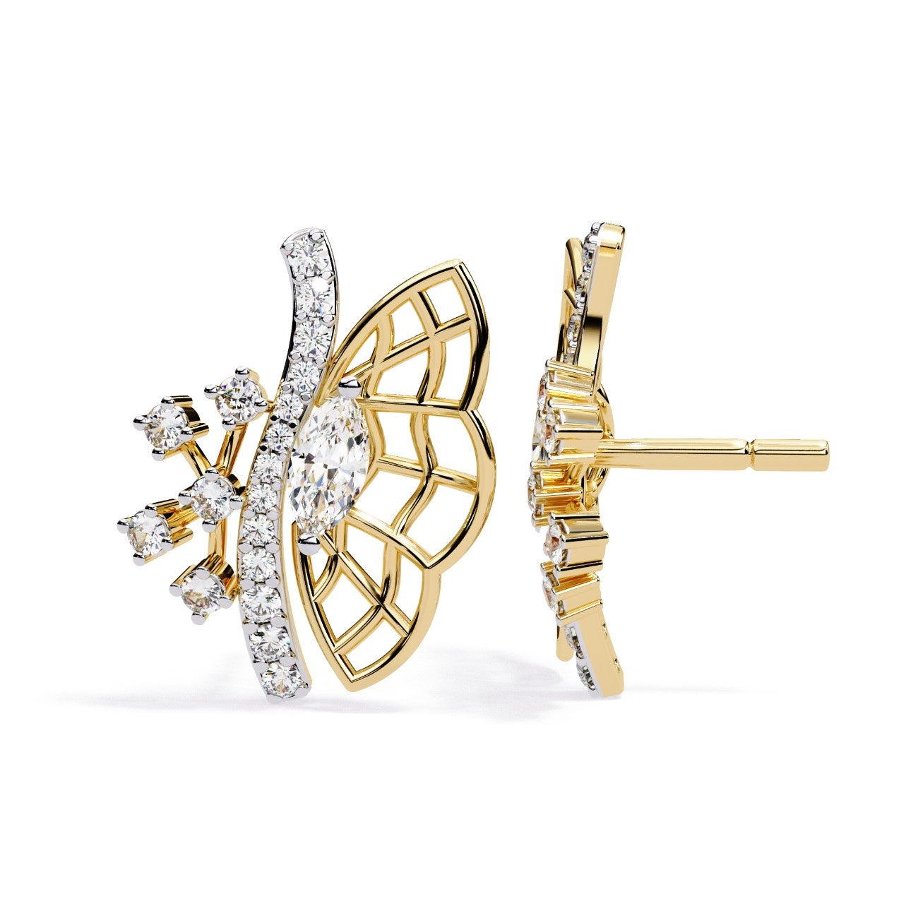 Butterfly Labgrown Diamond Earrings | ATYANTA JEWELS