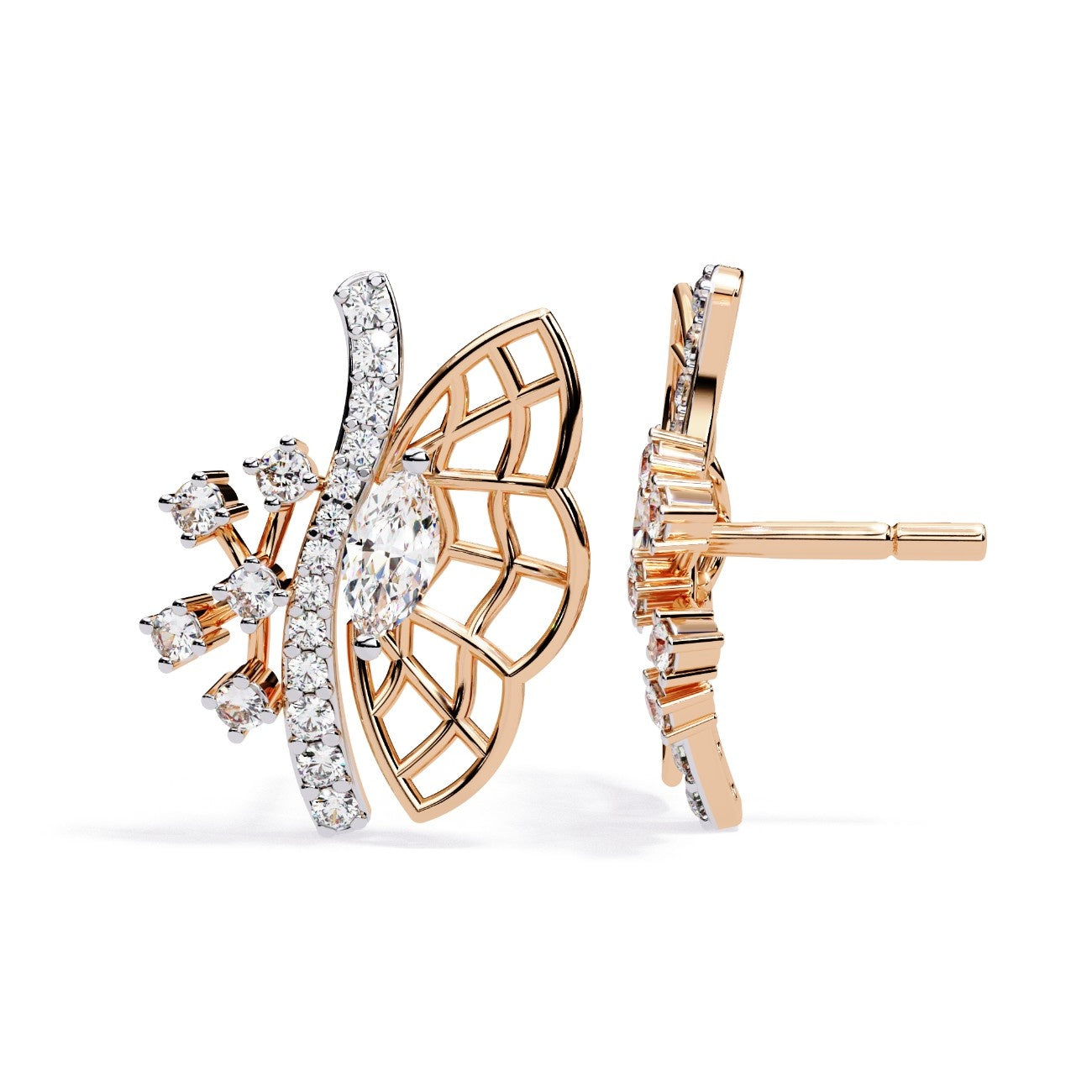 Butterfly Labgrown Diamond Earrings | ATYANTA JEWELS