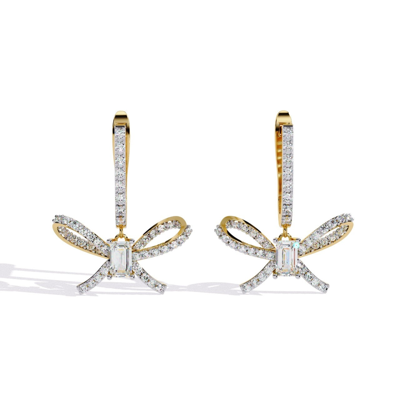Radiant Ribbon Labgrown Diamond Earrings | ATYANTA JEWELS