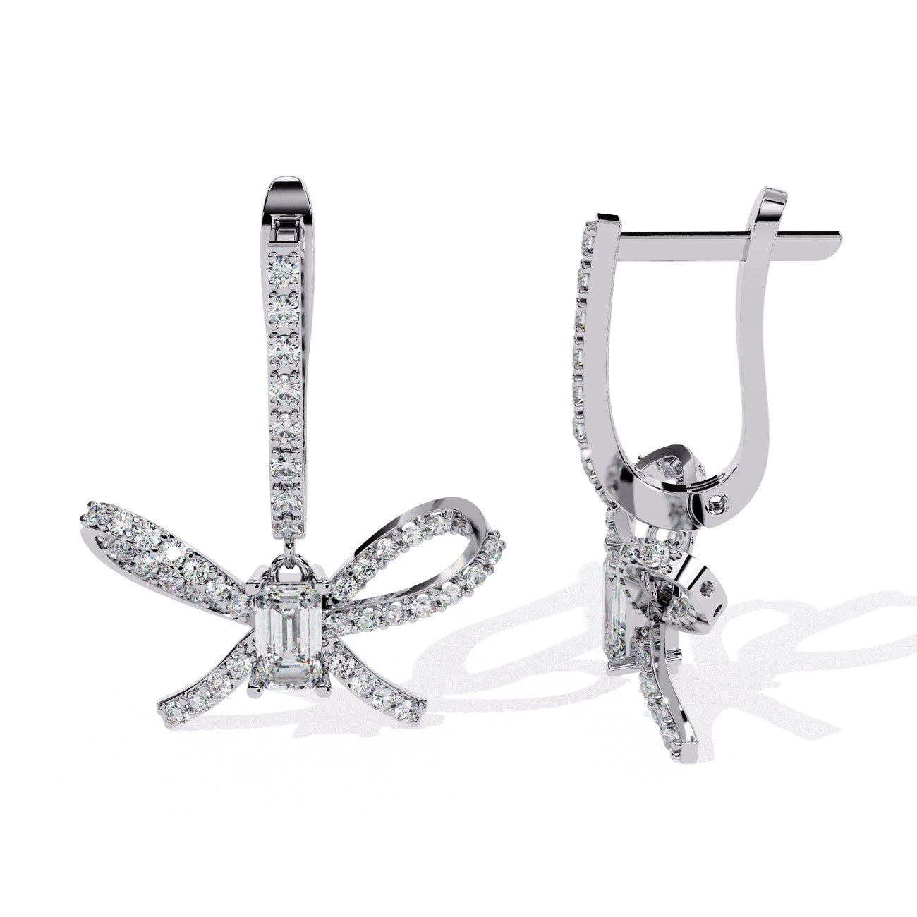 Radiant Ribbon Labgrown Diamond Earrings | ATYANTA JEWELS