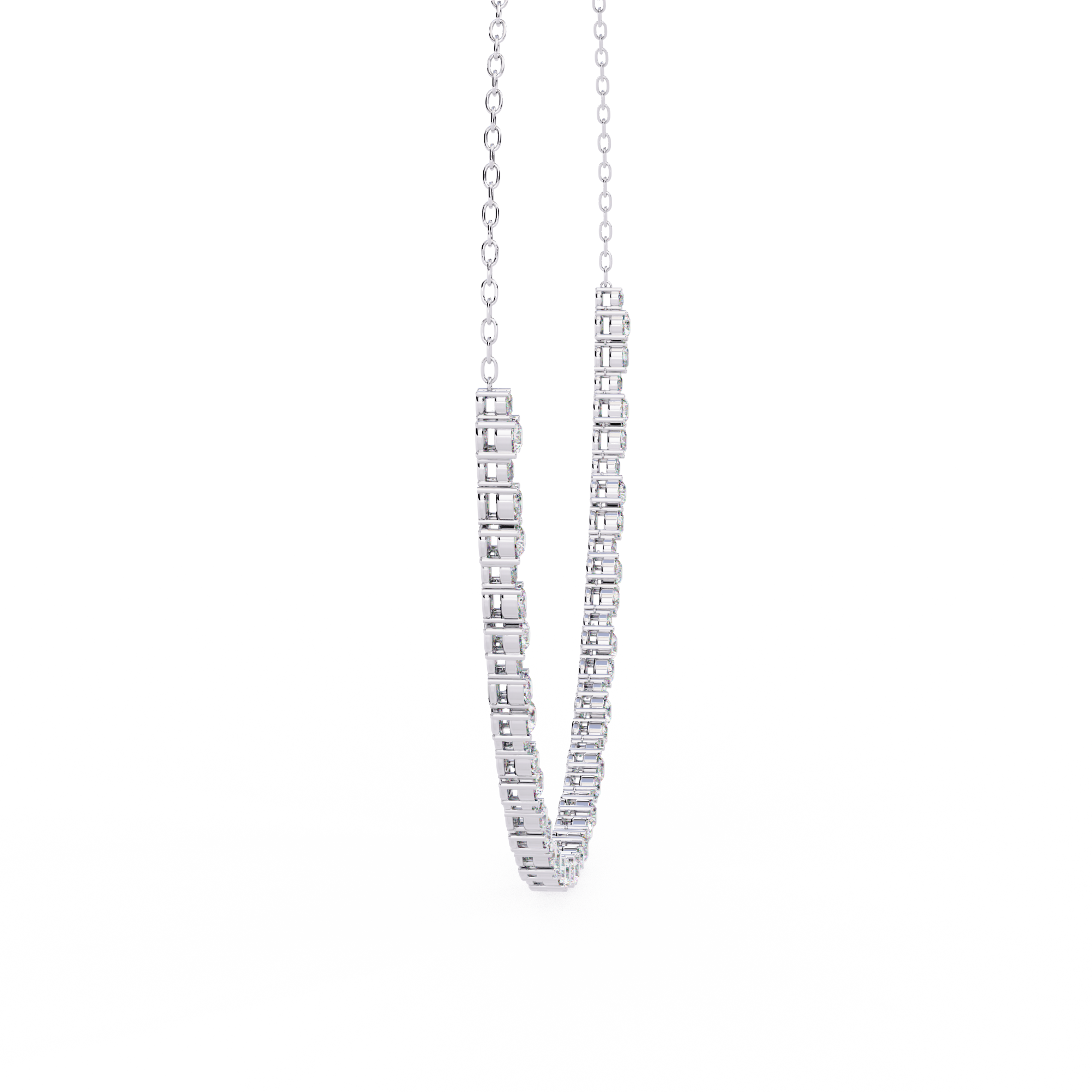 ROUND AND OVAL SHAPE TENNIS NECKLACE