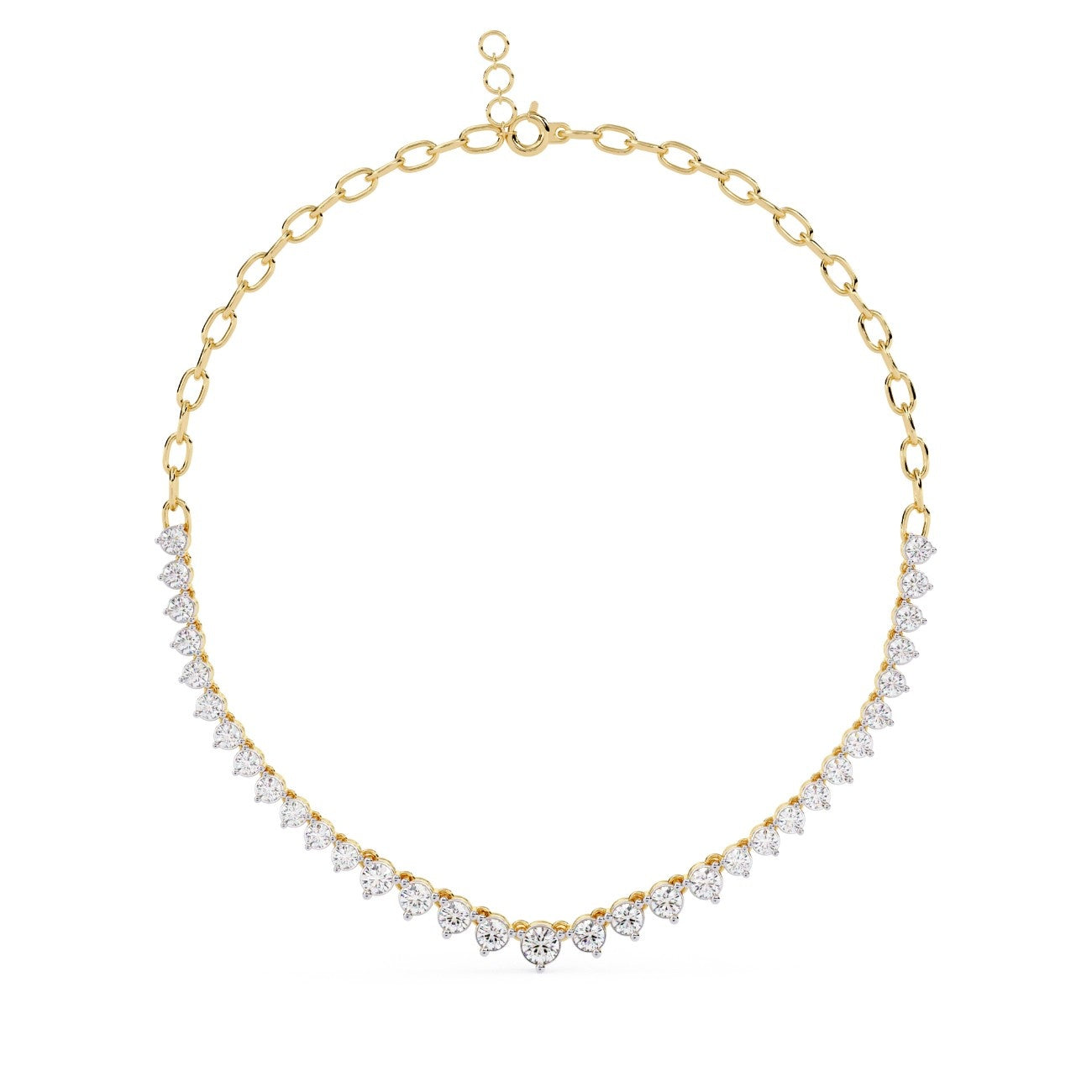 Small Size Round Diamond graduation Necklace