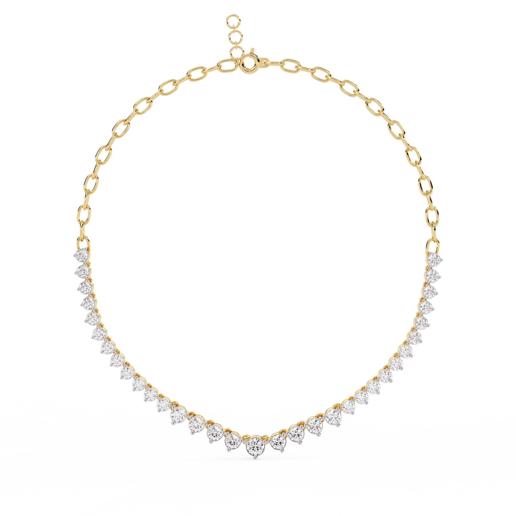 ROUND SHAPE GRADUATION TENNIS NECKLACE