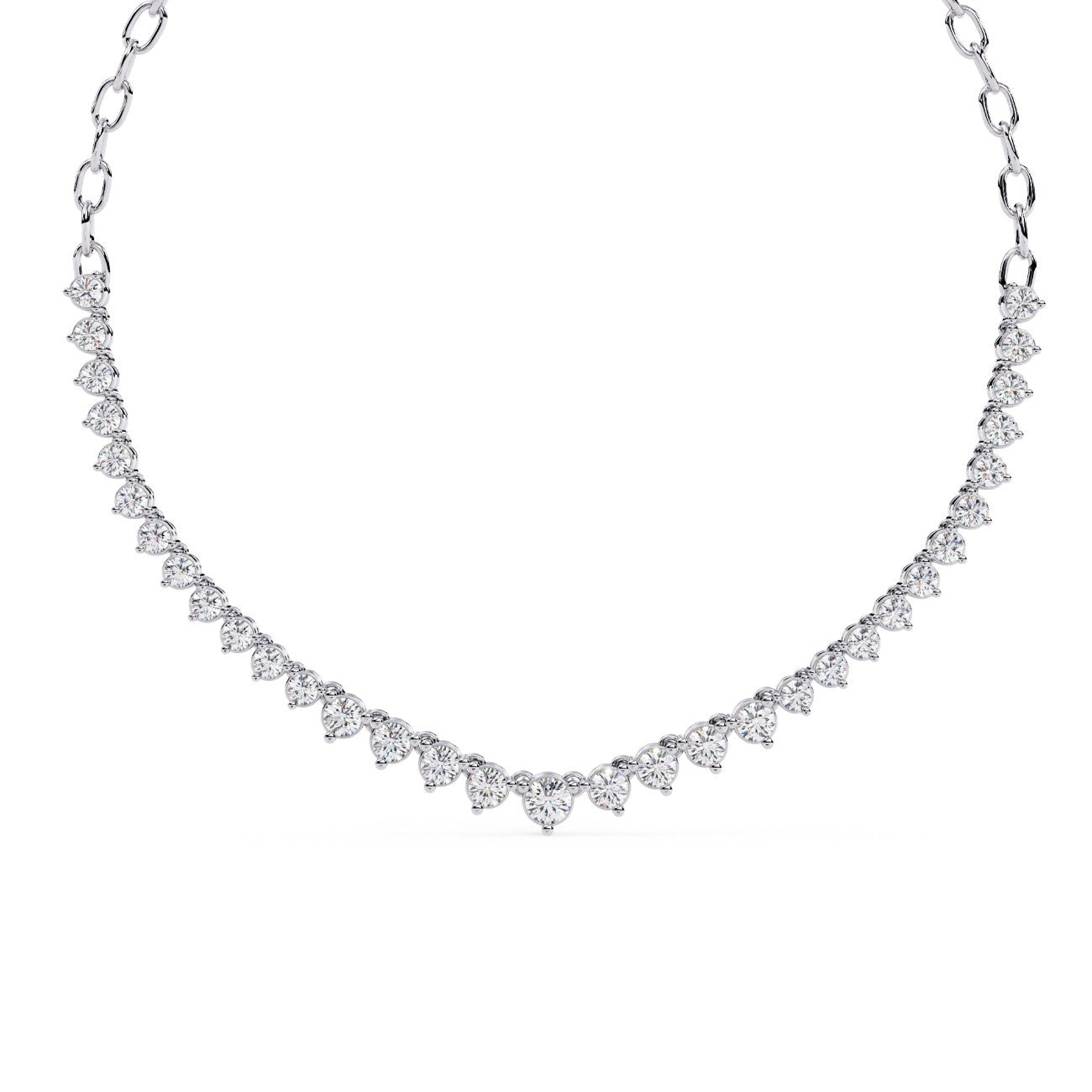 Small Size Round Diamond graduation Necklace