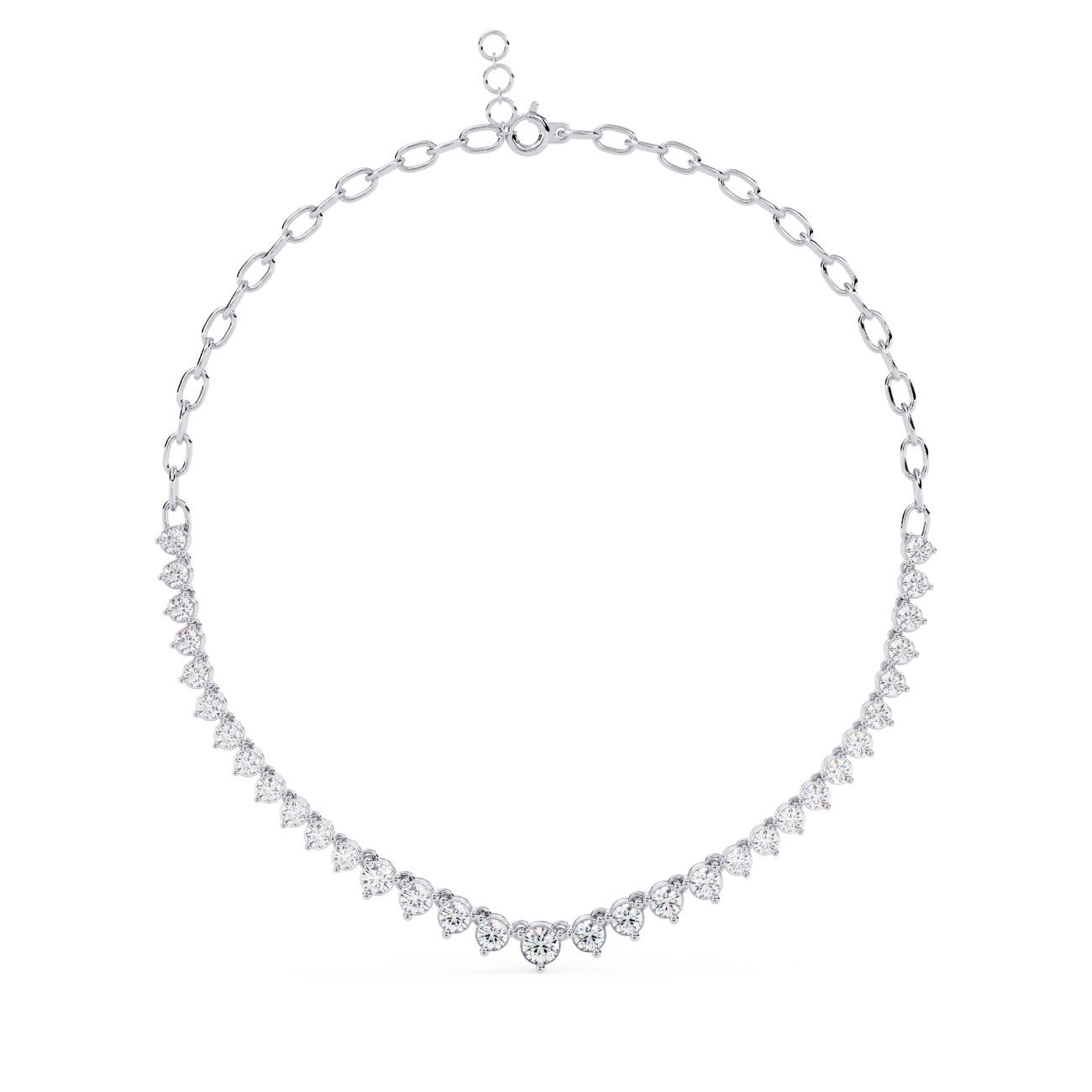 Small Size Round Diamond graduation Necklace