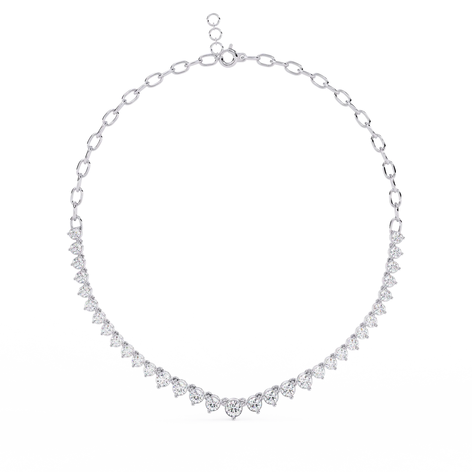 ROUND SHAPE GRADUATION TENNIS NECKLACE