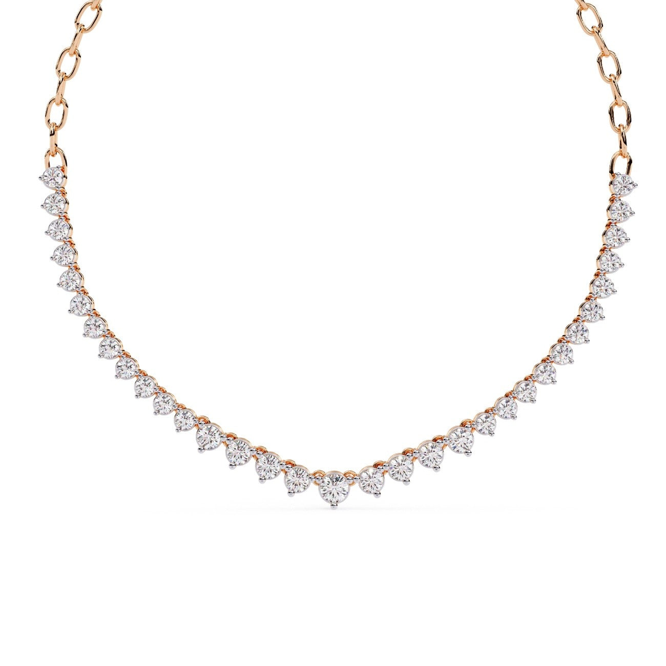 Small Size Round Diamond graduation Necklace