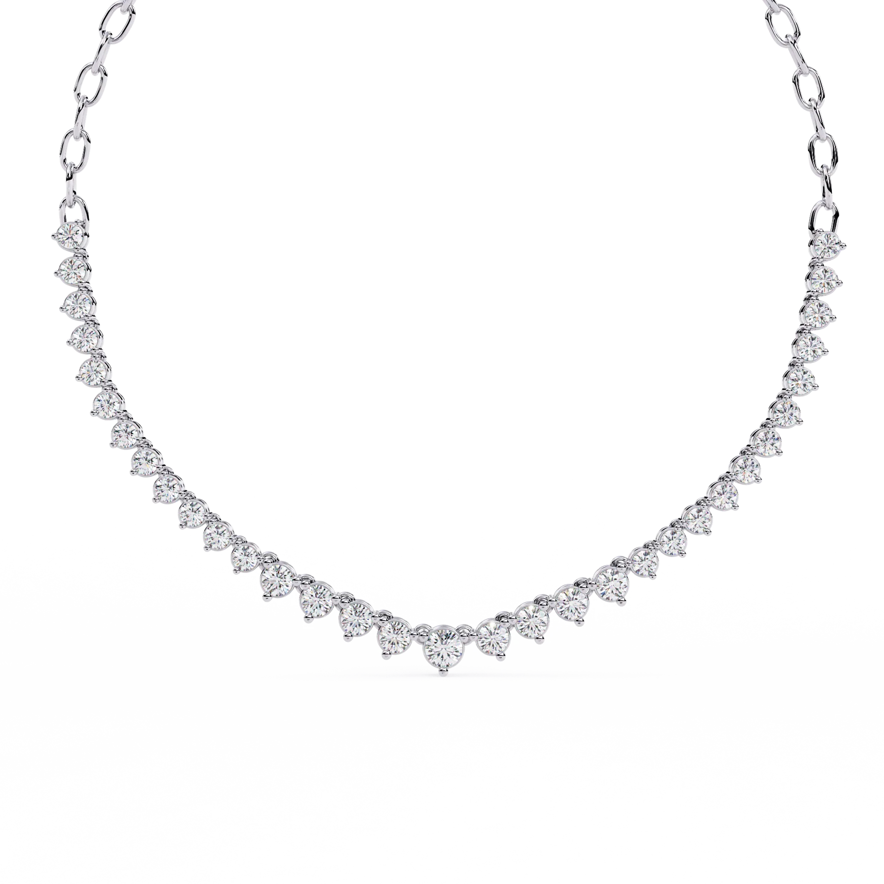 ROUND SHAPE GRADUATION TENNIS NECKLACE