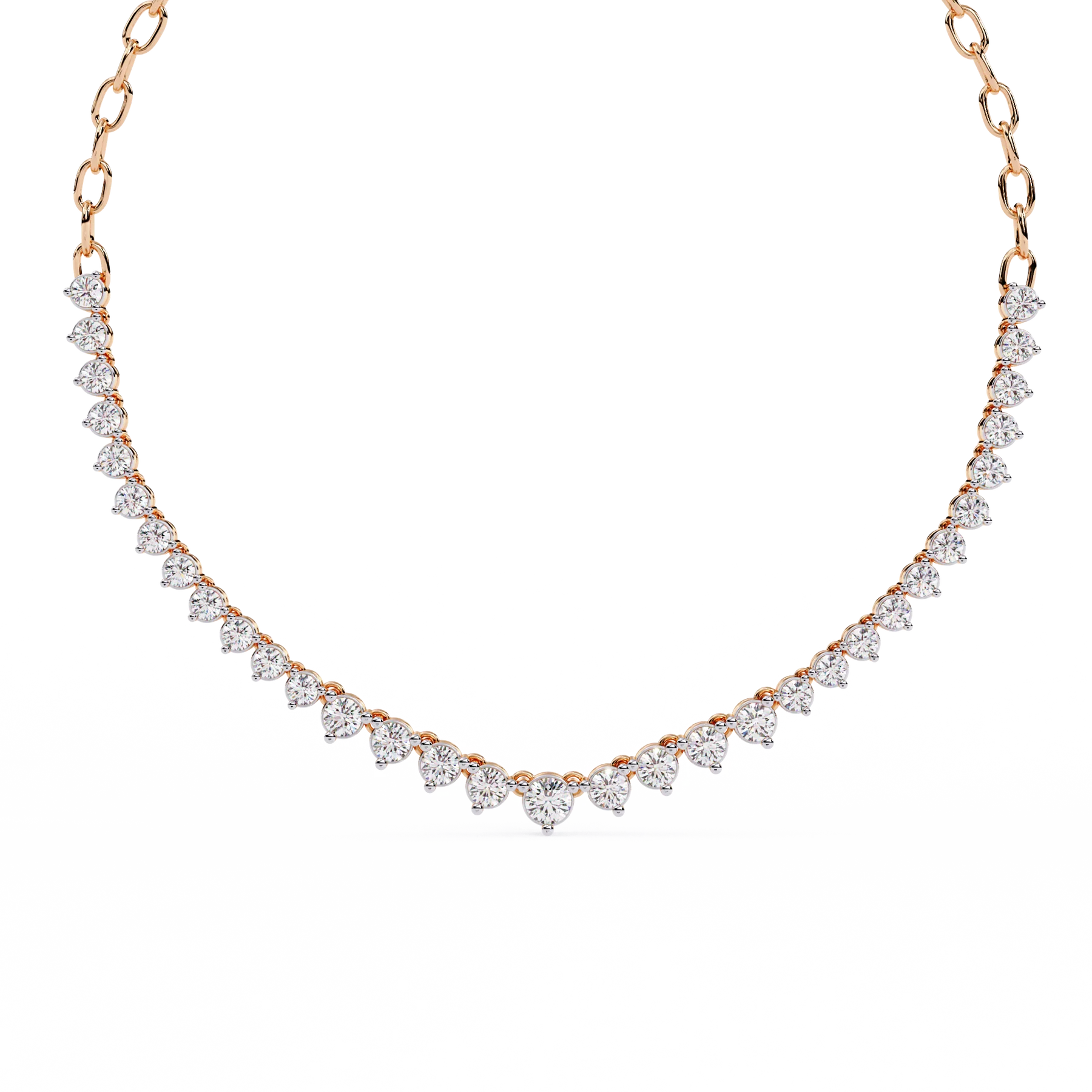 ROUND SHAPE GRADUATION TENNIS NECKLACE