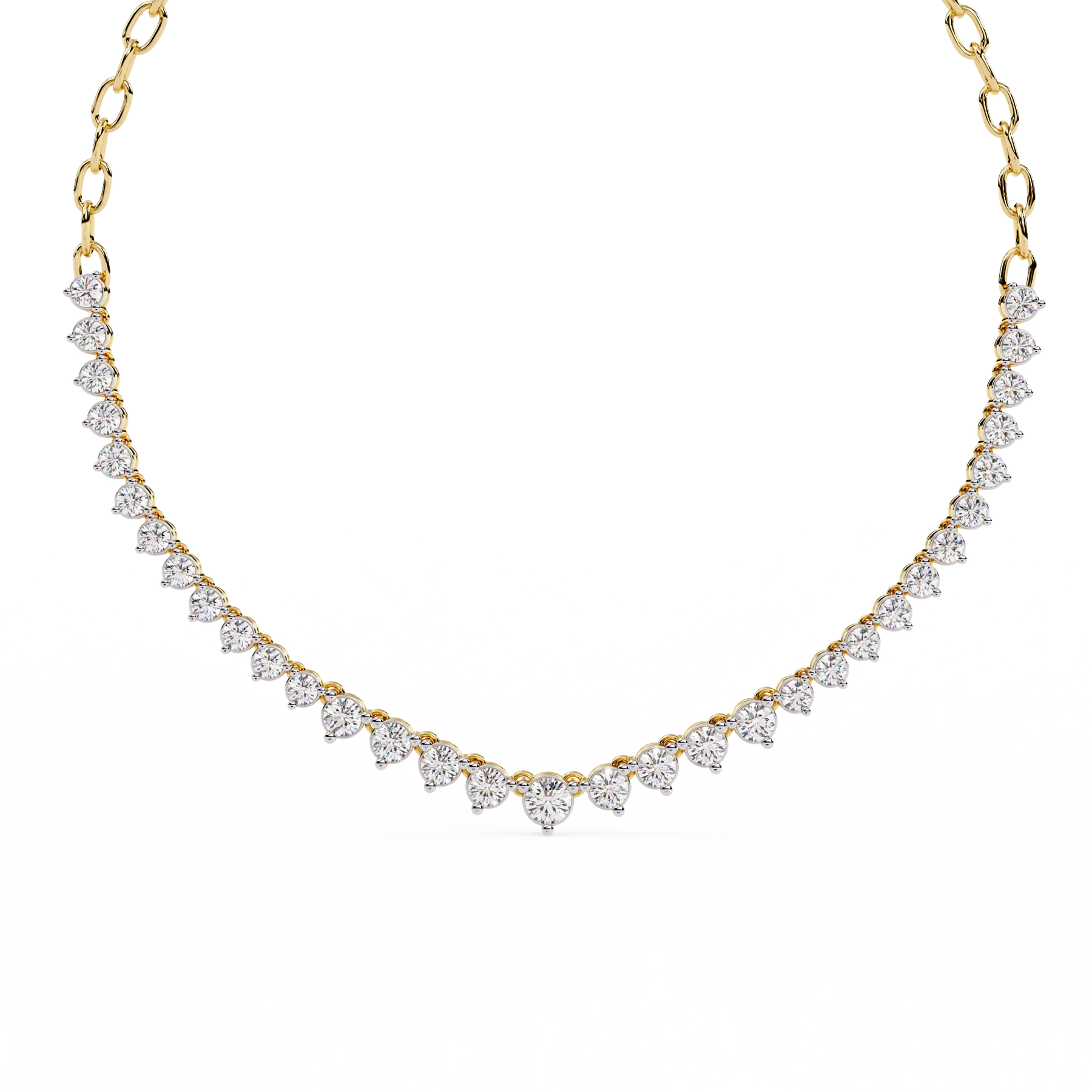 ROUND SHAPE GRADUATION TENNIS NECKLACE