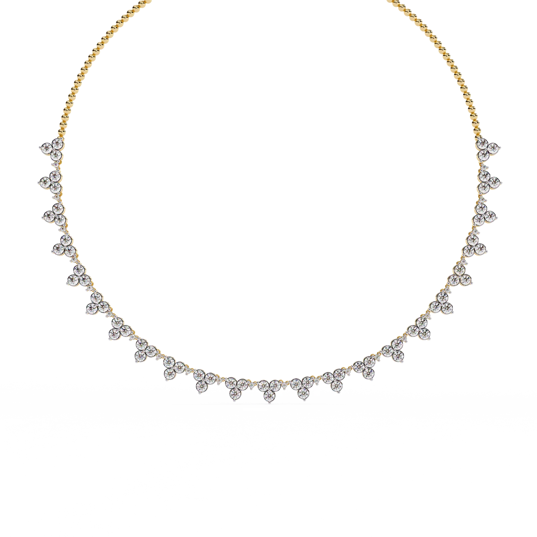 LAB GROWN DIAMOND ROUND FLOWER NECKLACE