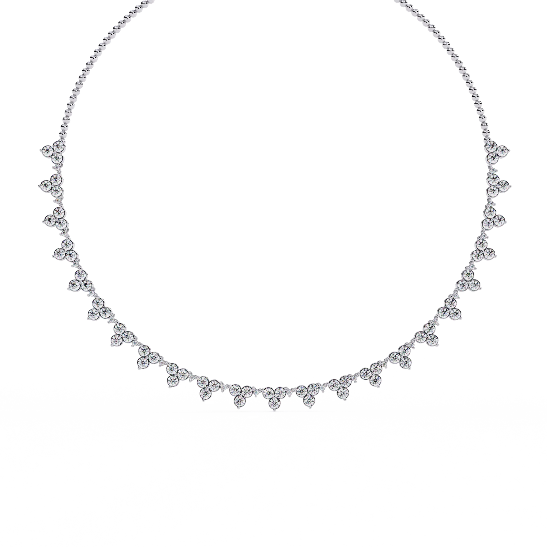 LAB GROWN DIAMOND ROUND FLOWER NECKLACE