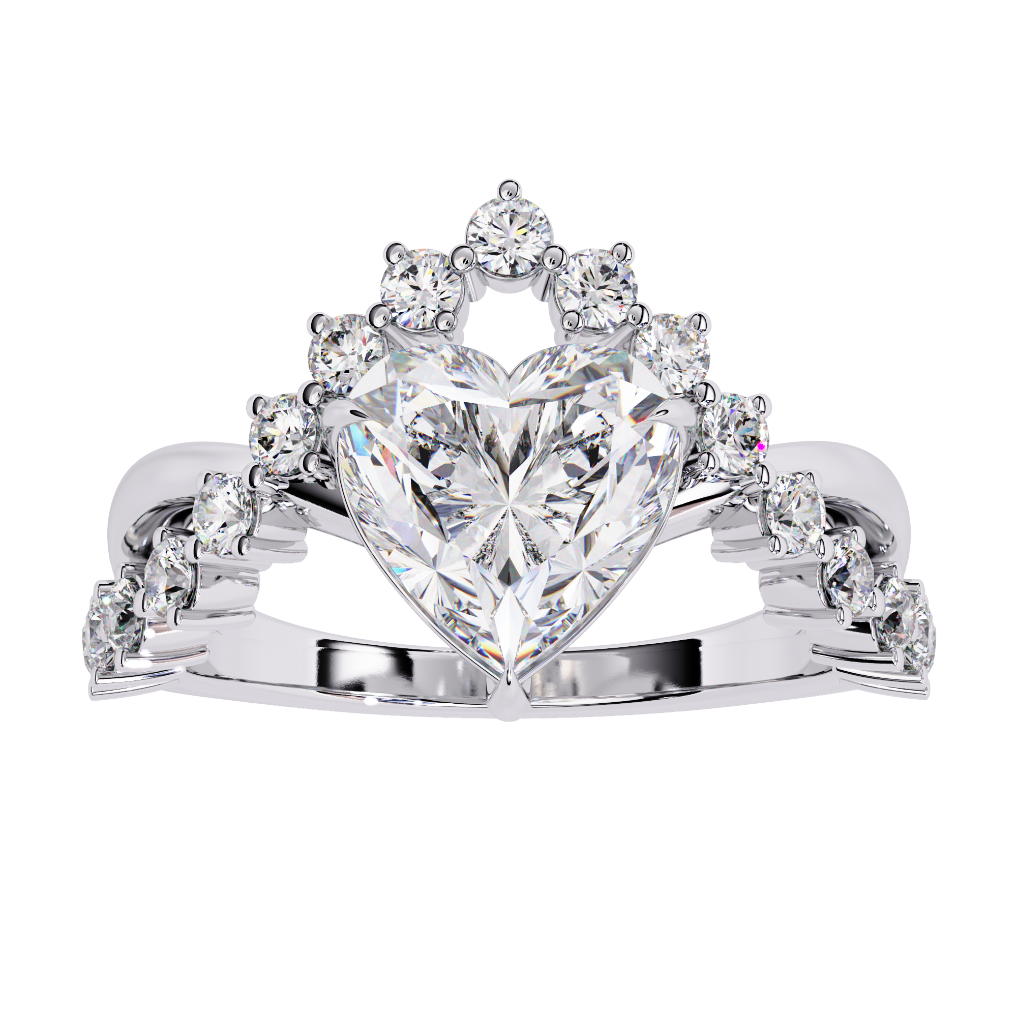 Atyanta | 2.00 carat Heart With Unique Design Lab Grown Diamond Ring
