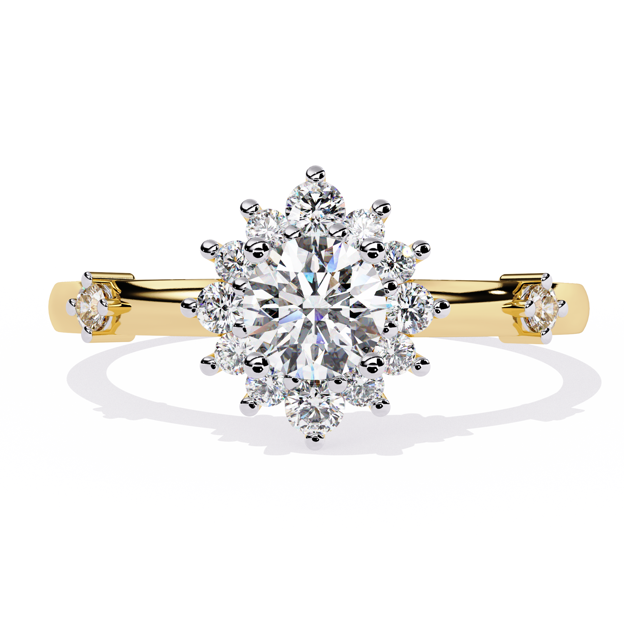 Atyanta | Round Diamond with Side diamond ring