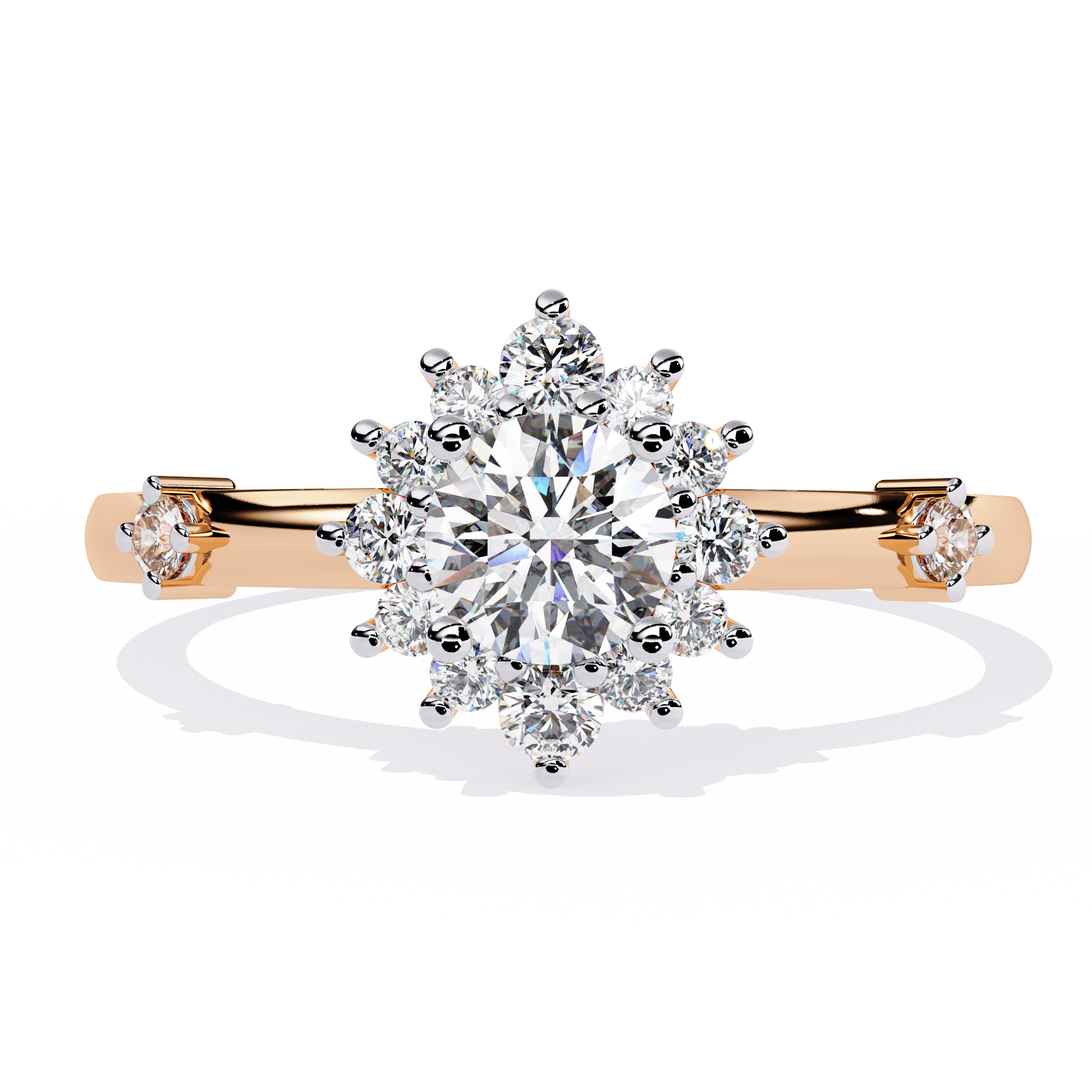 Atyanta | Round Diamond with Side diamond ring