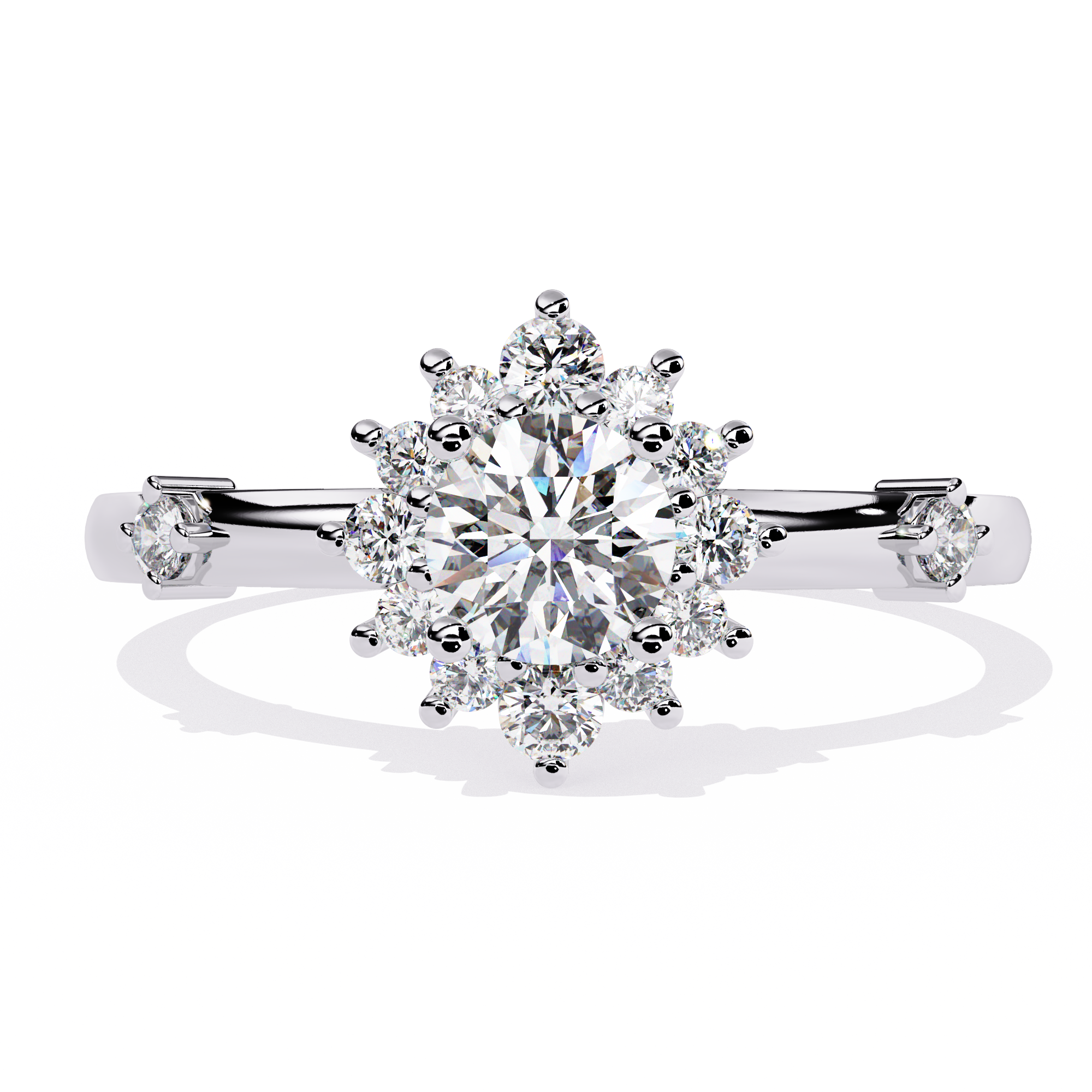 Atyanta | Round Diamond with Side diamond ring