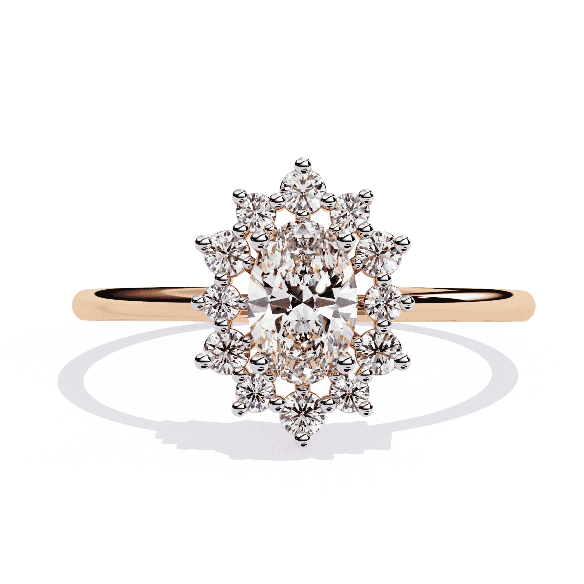 Oval Ring With Side Diamond Daily Wear Ring