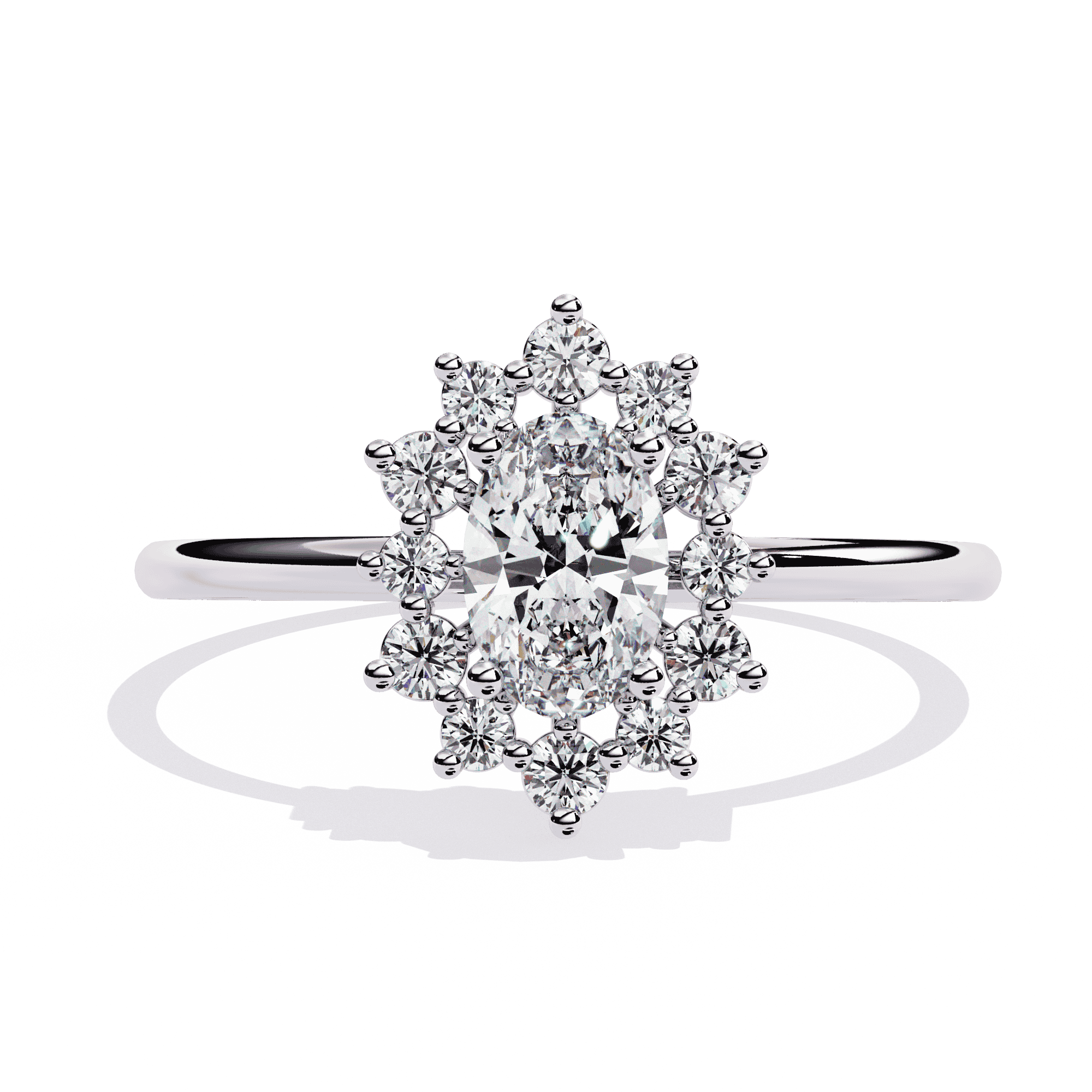 Oval Ring With Side Diamond Daily Wear Ring