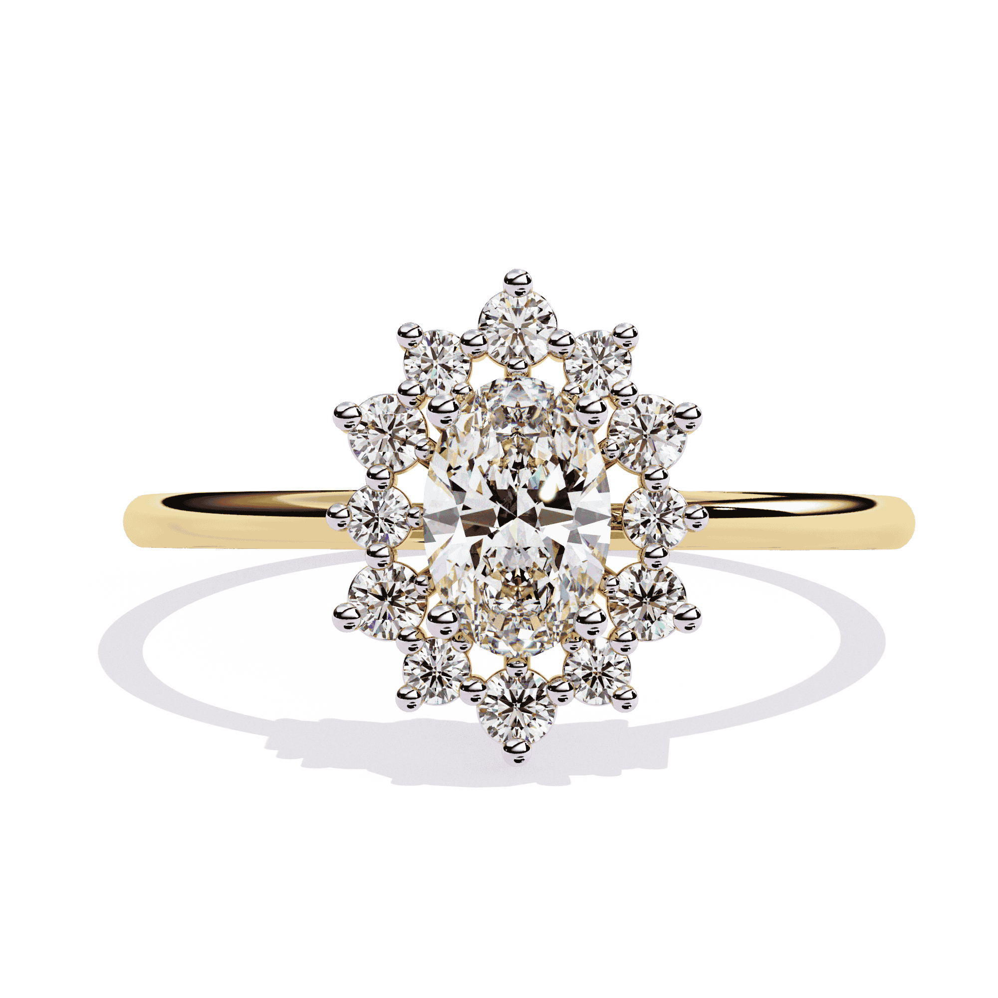 Oval Ring With Side Diamond Daily Wear Ring