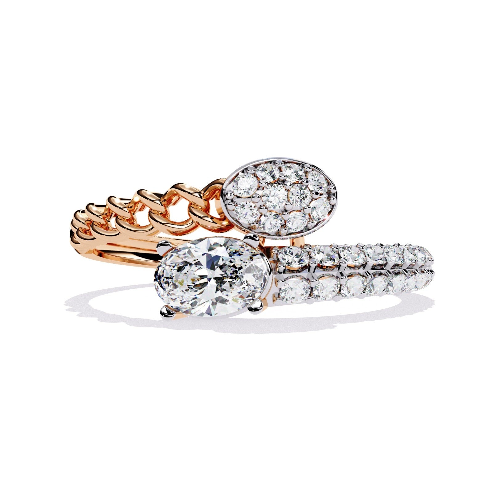 Oval Shape and Round shape Diamond Statement Ring