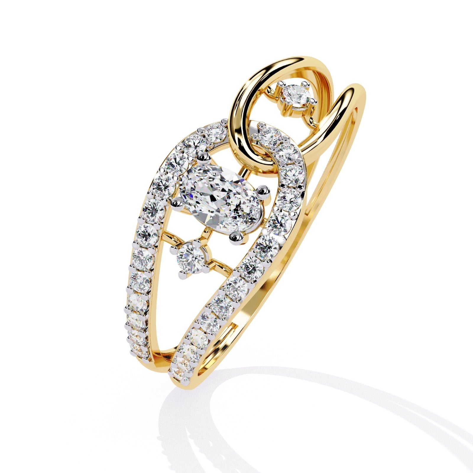 Divine Solitaires Curve Design | ATYANTA JEWELS