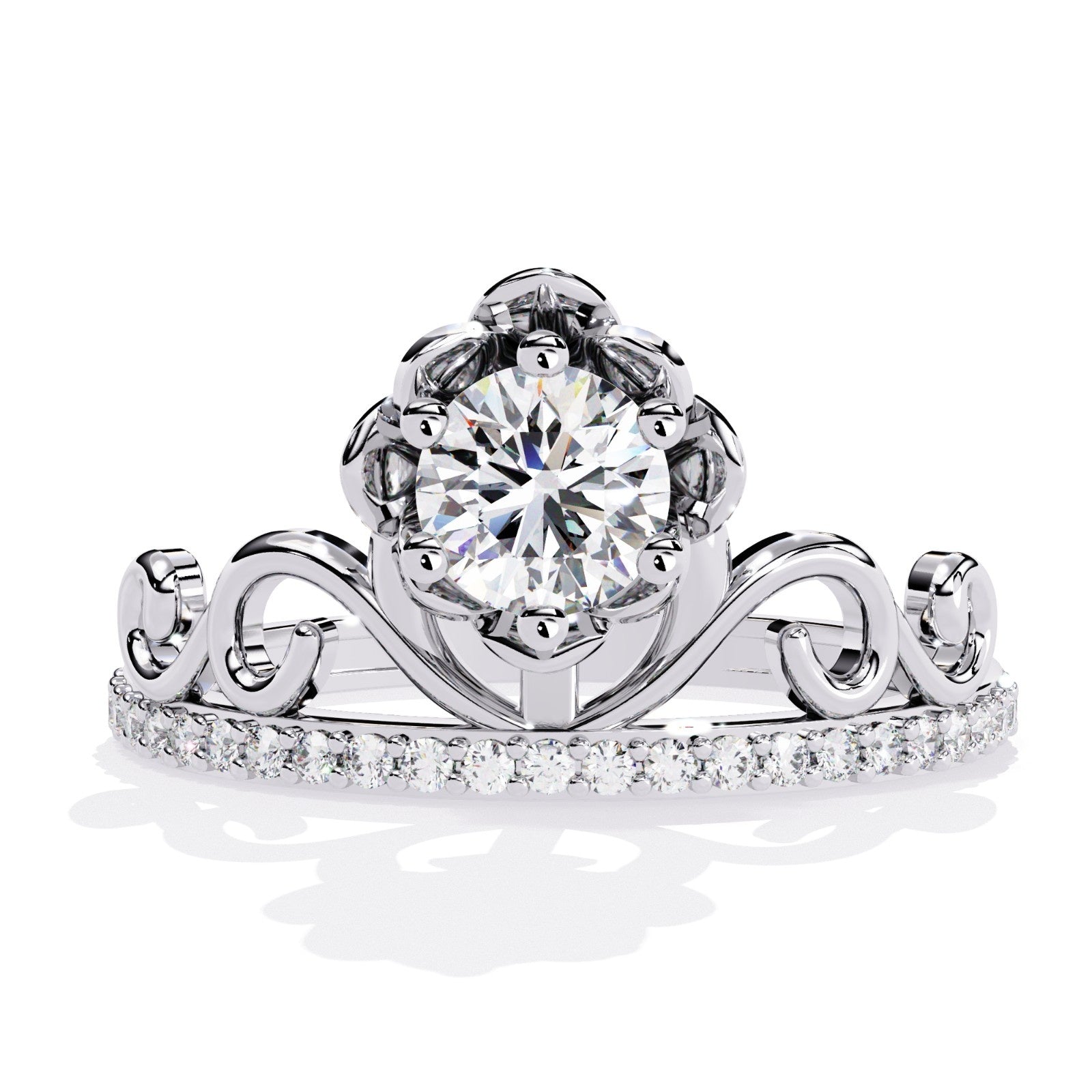 Round Diamond Royal Crown Ring| ATYANTA JEWELS