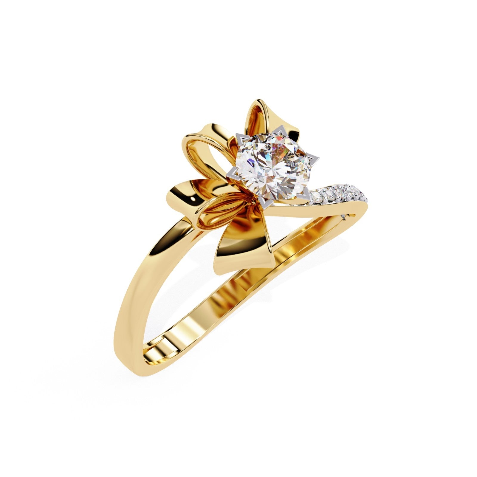 Light Weight Floral Lab Grown Diamond Ring | ATYANTA JEWELS