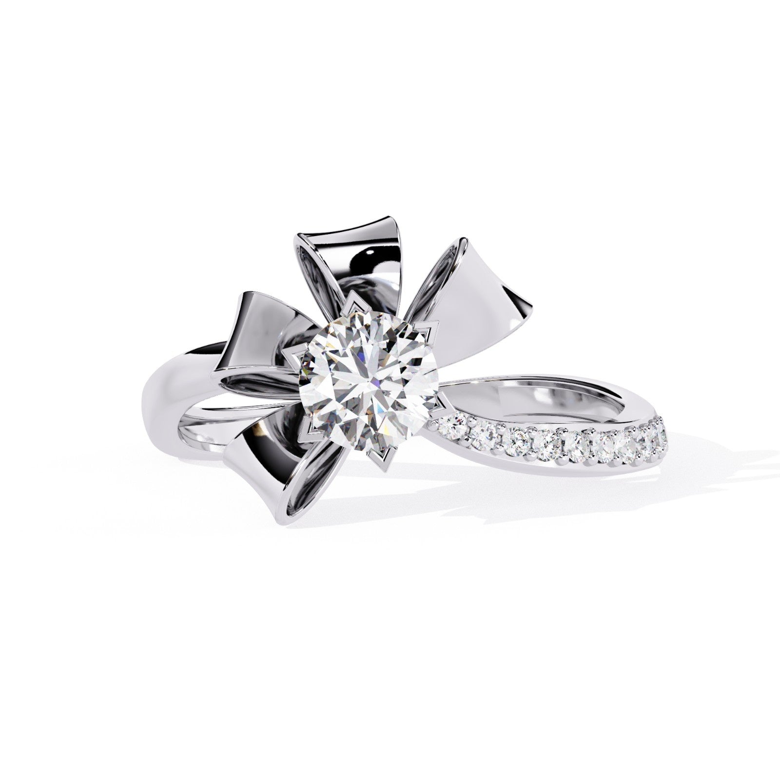 Light Weight Floral Lab Grown Diamond Ring | ATYANTA JEWELS
