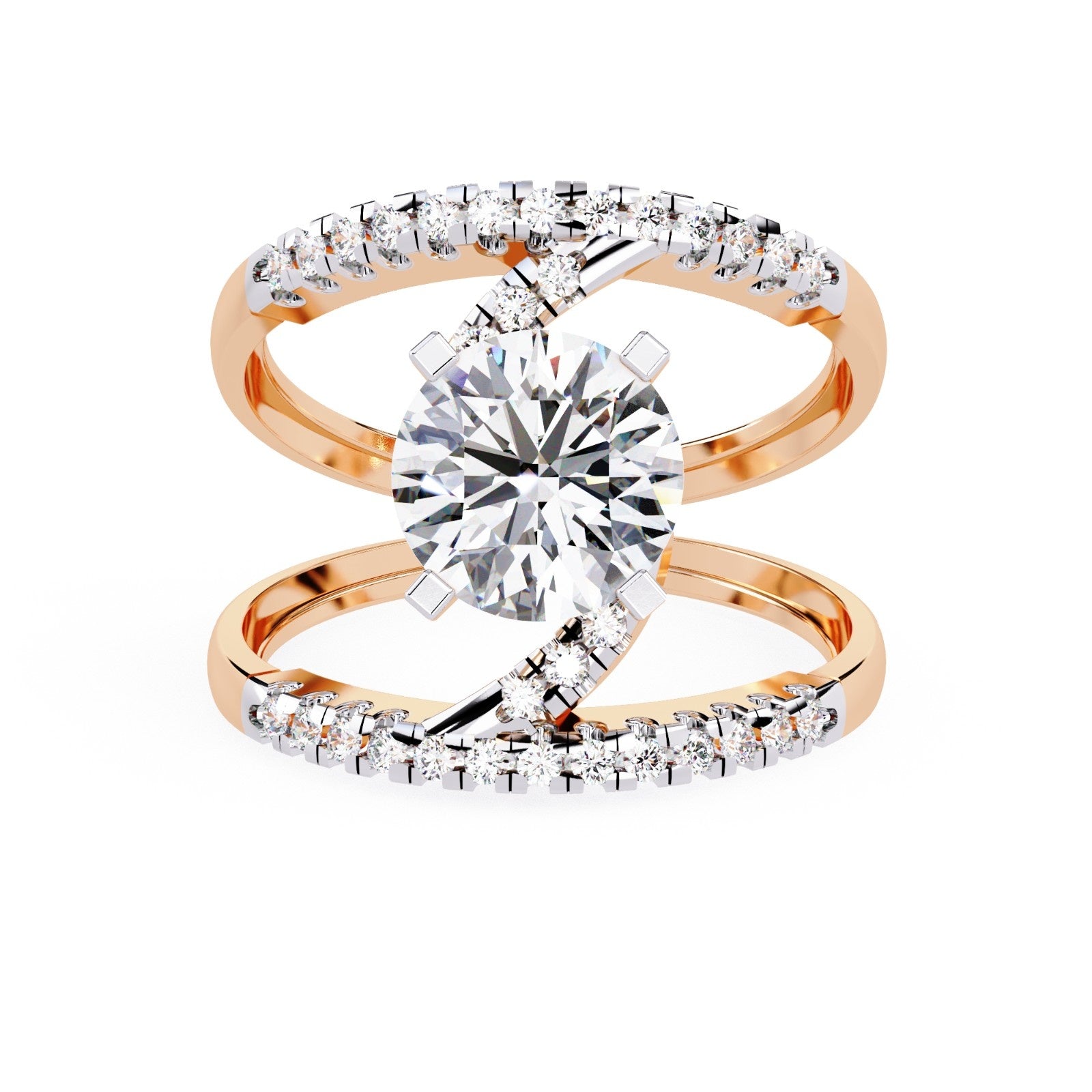 Round Lab Diamond Cocktail Ring | ATYANTA JEWELS