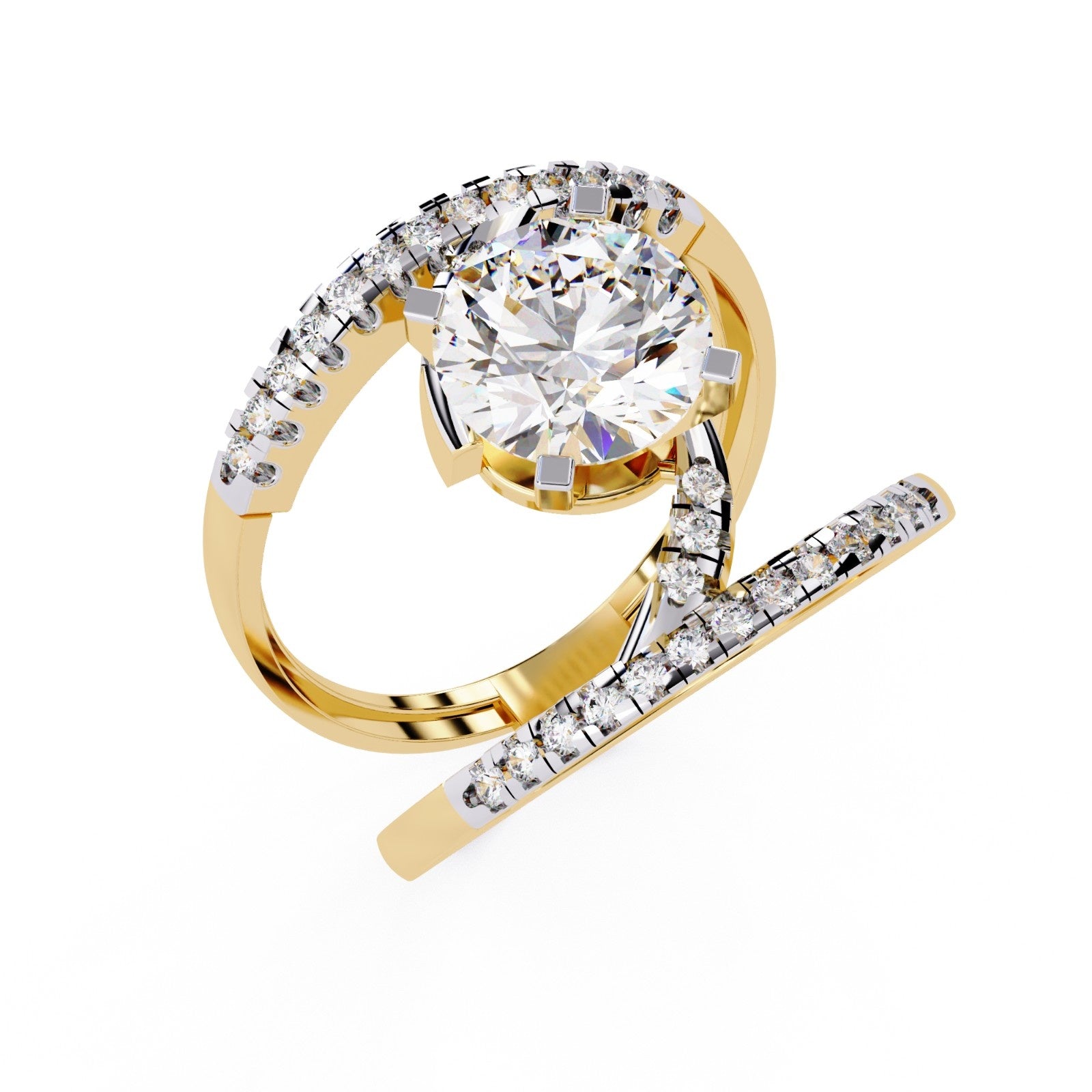 Round Lab Diamond Cocktail Ring | ATYANTA JEWELS