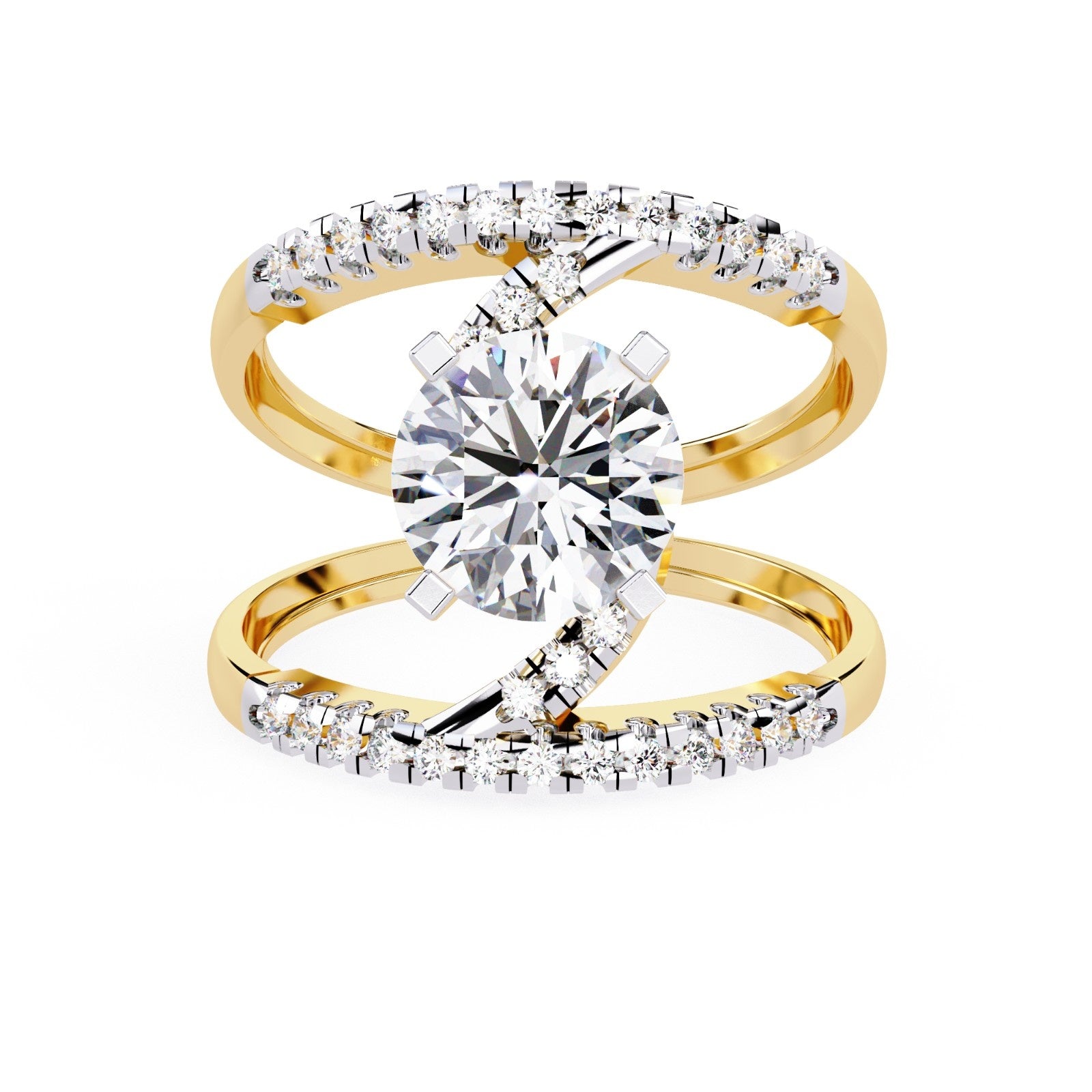 Round Lab Diamond Cocktail Ring | ATYANTA JEWELS