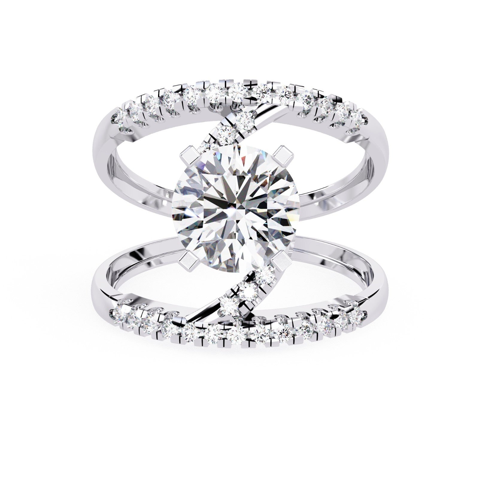 Round Lab Diamond Cocktail Ring | ATYANTA JEWELS