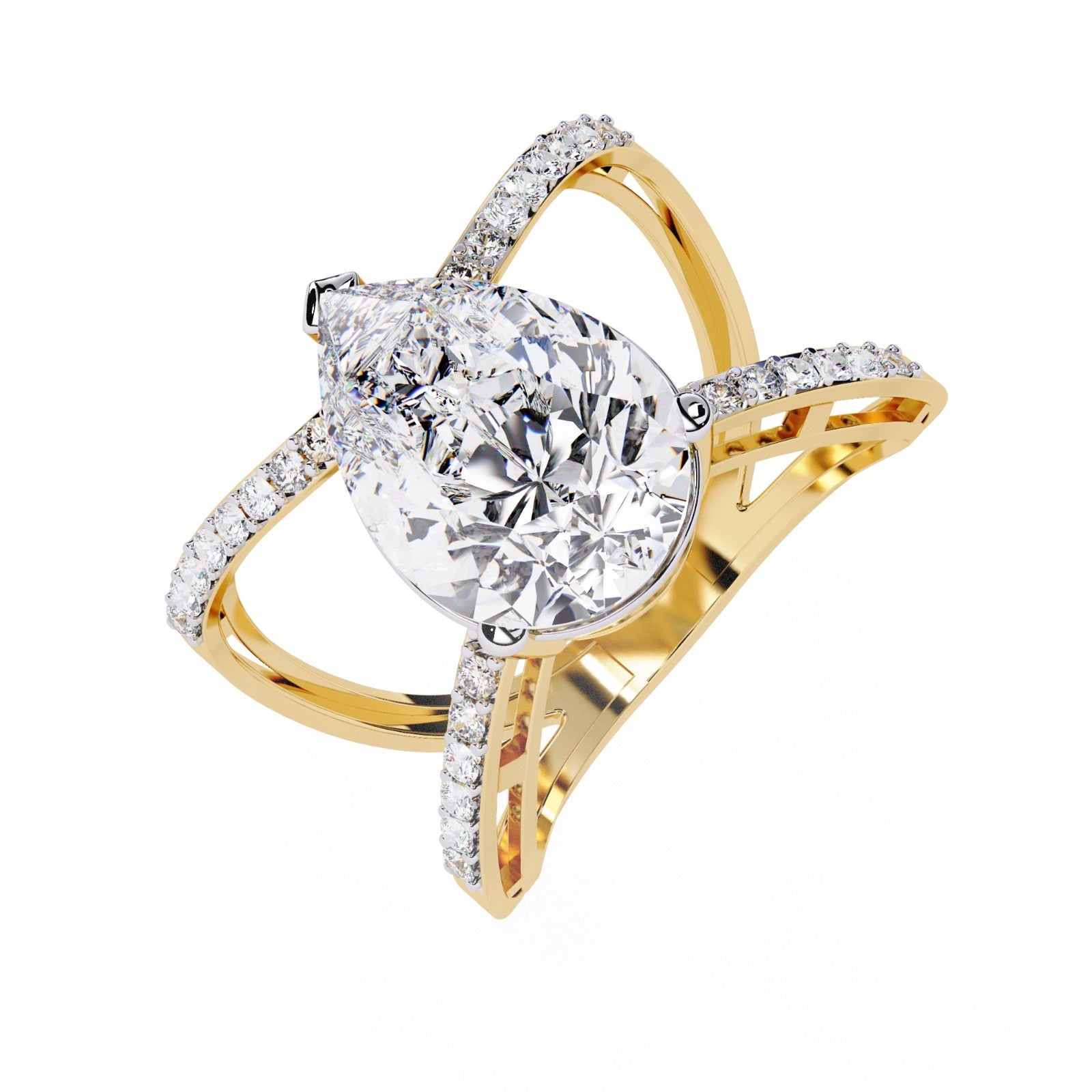 2.63ct Pear Lab Diamond Engagement Ring | ATYANTA JEWELS