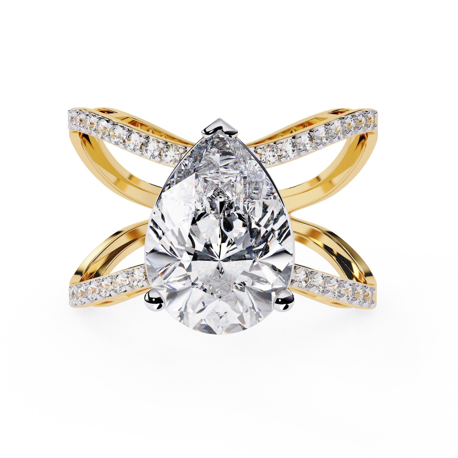 2.63ct Pear Lab Diamond Engagement Ring | ATYANTA JEWELS