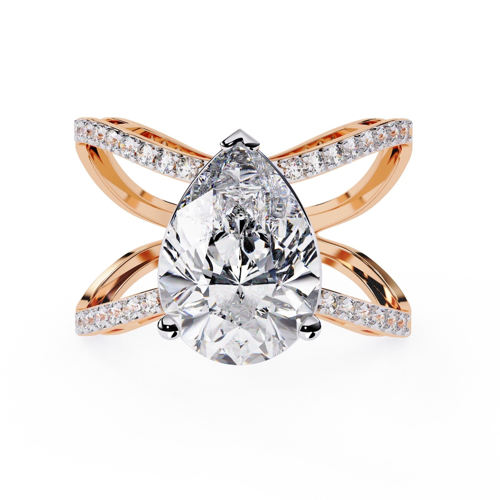 2.63ct Pear Lab Diamond Engagement Ring | ATYANTA JEWELS