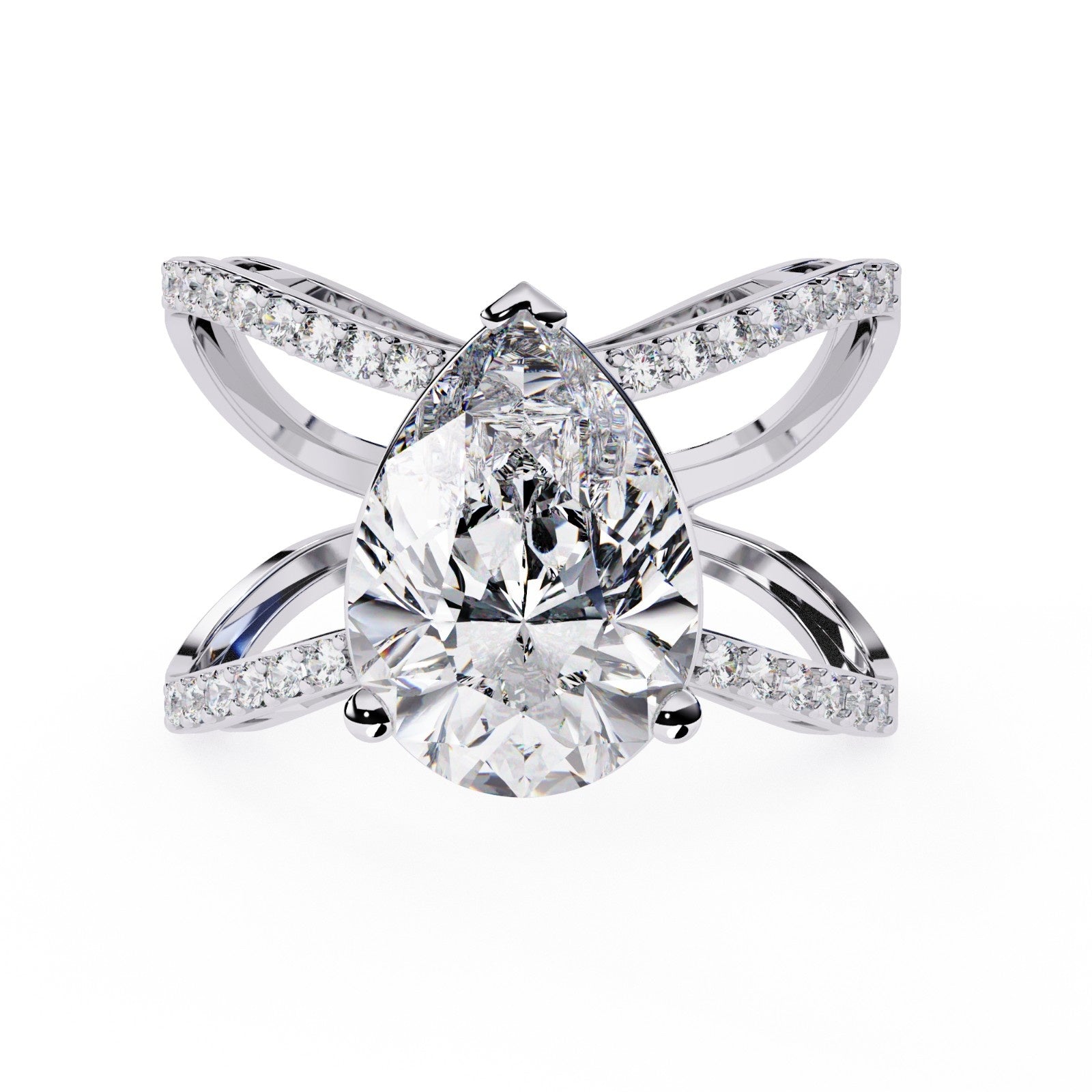 2.63ct Pear Lab Diamond Engagement Ring | ATYANTA JEWELS