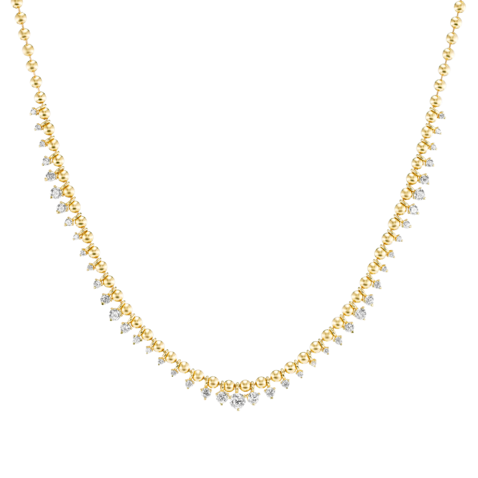 Beaded Brilliance Lab Grown Diamond Tennis Necklace