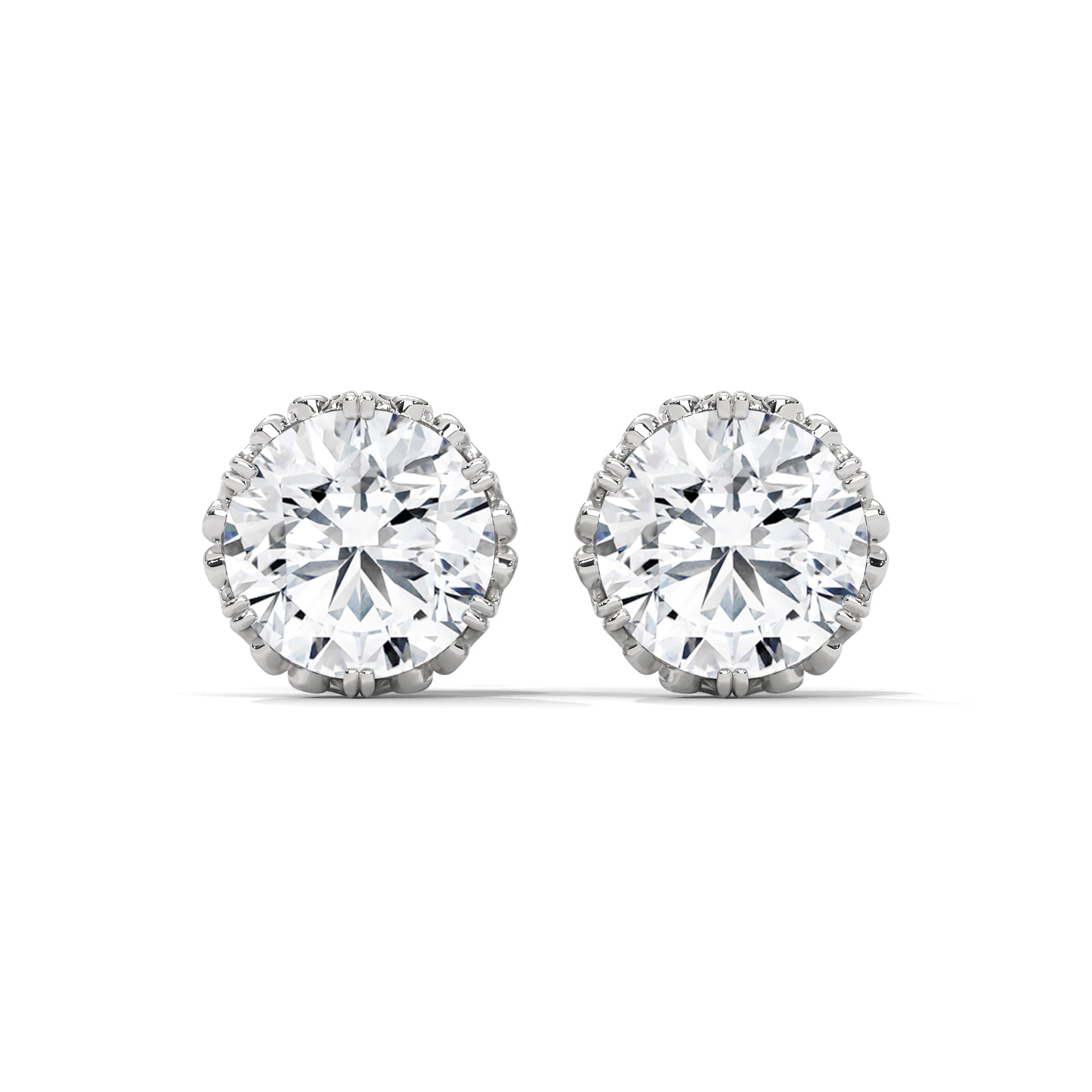 0.80 CARAT FLORAL GLORY ROUND CUT SOLITAIRE STUDS
