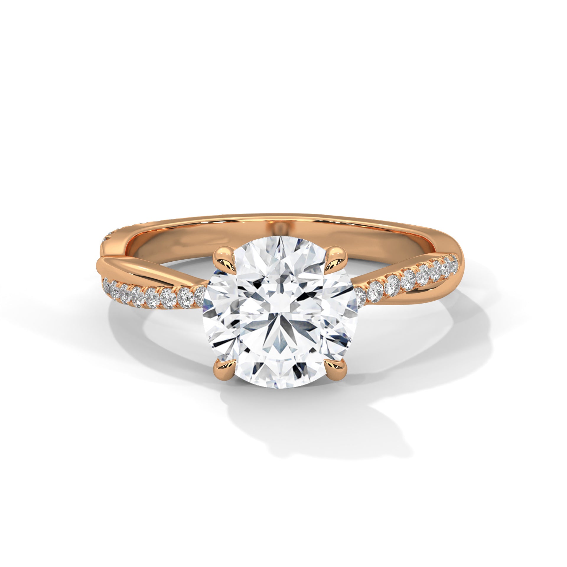1.00 carat Diamond Pavé Twist Engagement Ring